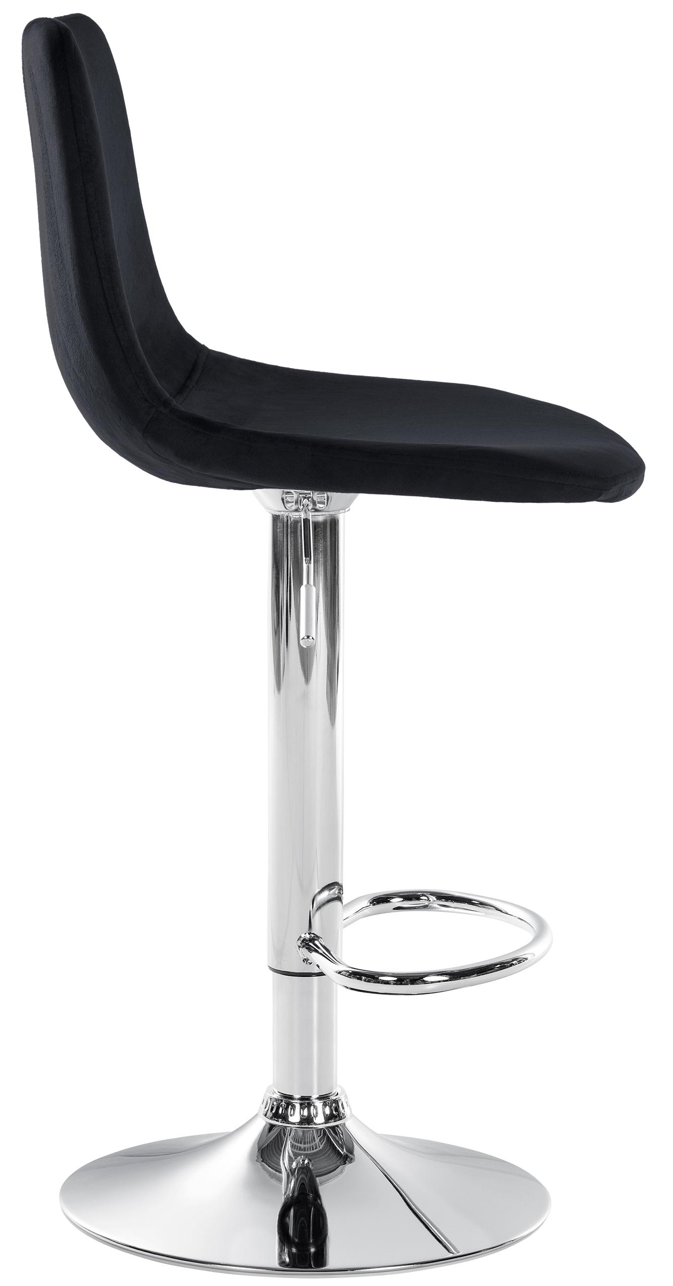 Tabouret de bar Divo en Velours Pied trompette en Métal Noir Chrome