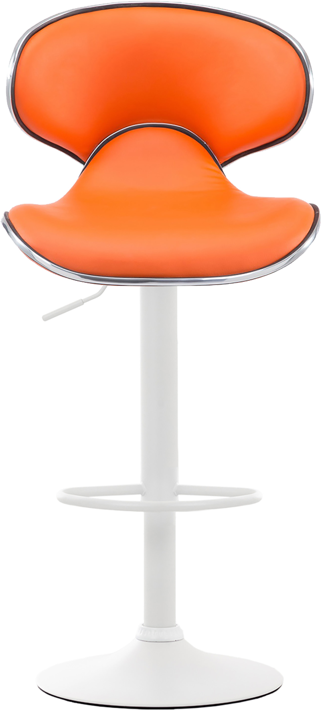 Tabouret de bar Las Vegas V2 similicuir avec pied en métal Orange Blanc