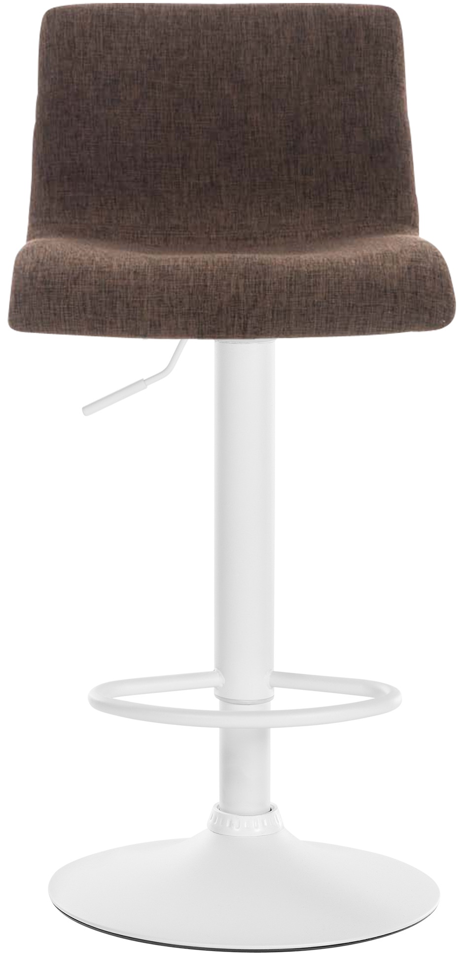 Tabouret de bar Hover Assise en Tissu Piètement Métal chromé Métal blanc mat Marron