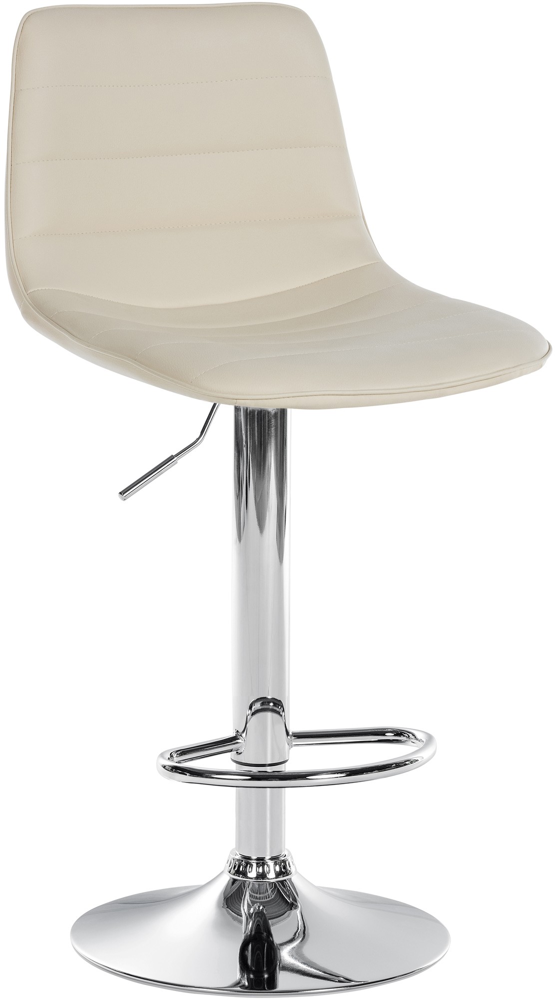 Tabouret de bar Lex en Similicuir Pied trompette en Métal Crème Chrome