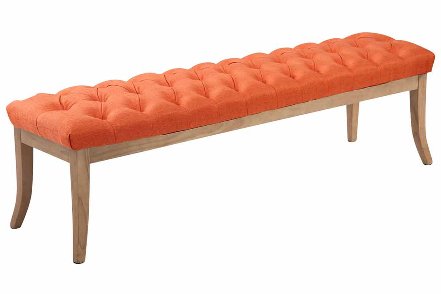 Banc Ramses tissu pieds antique clair Orange 150 cm