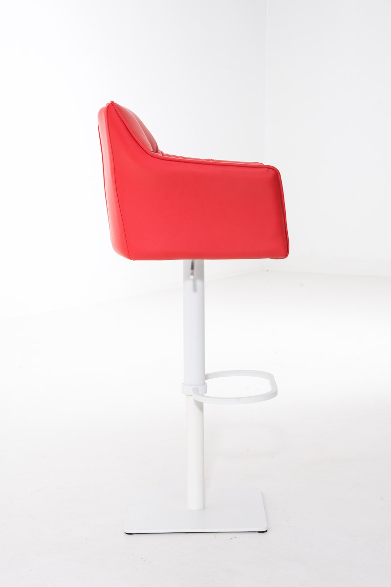 Tabouret de bar Damaso en similicuir Rouge Blanc