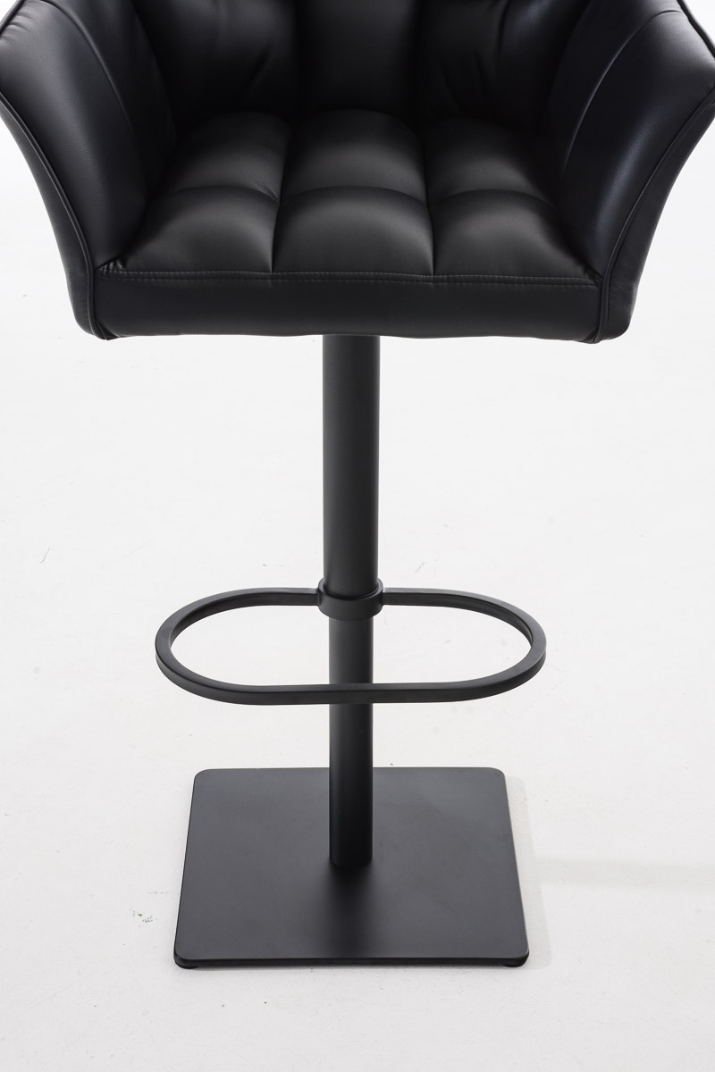 Tabouret de bar Damaso en similicuir Noir Noir