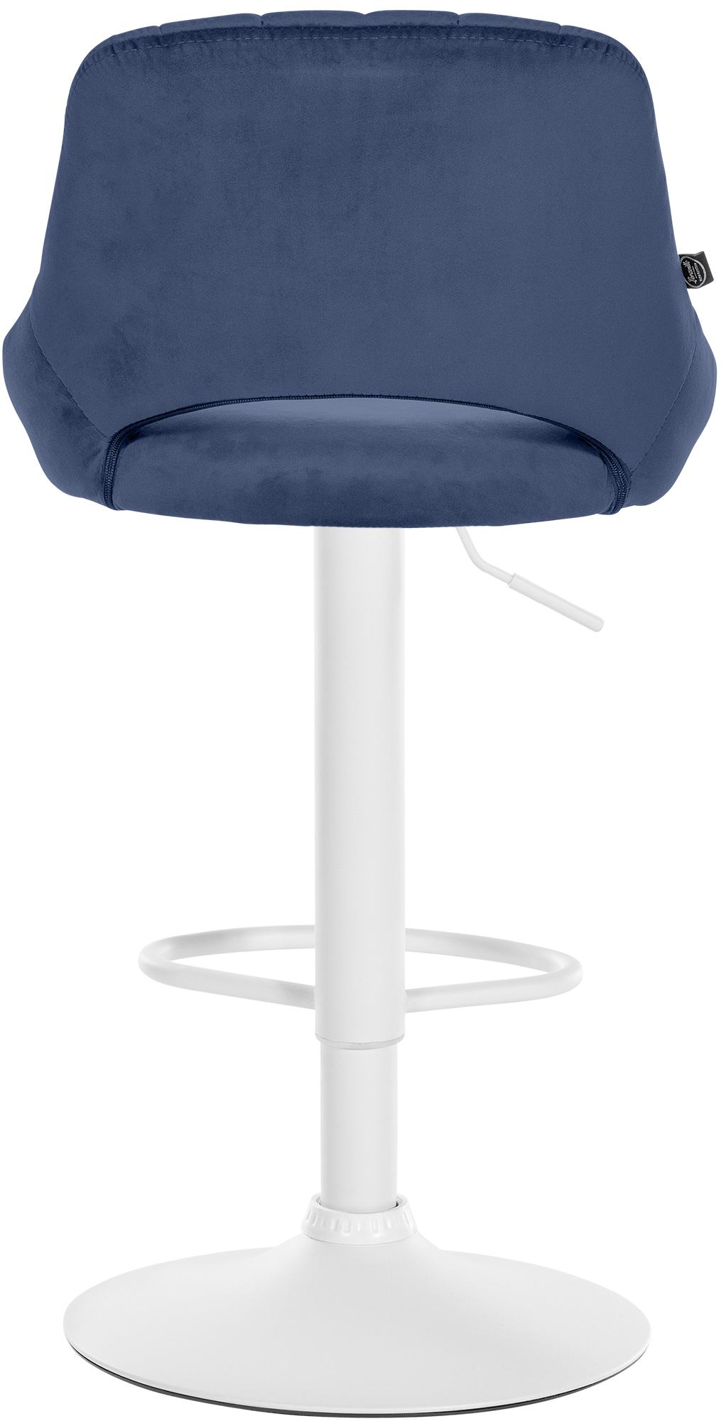 Tabouret de bar Milet velours Bleu Blanc