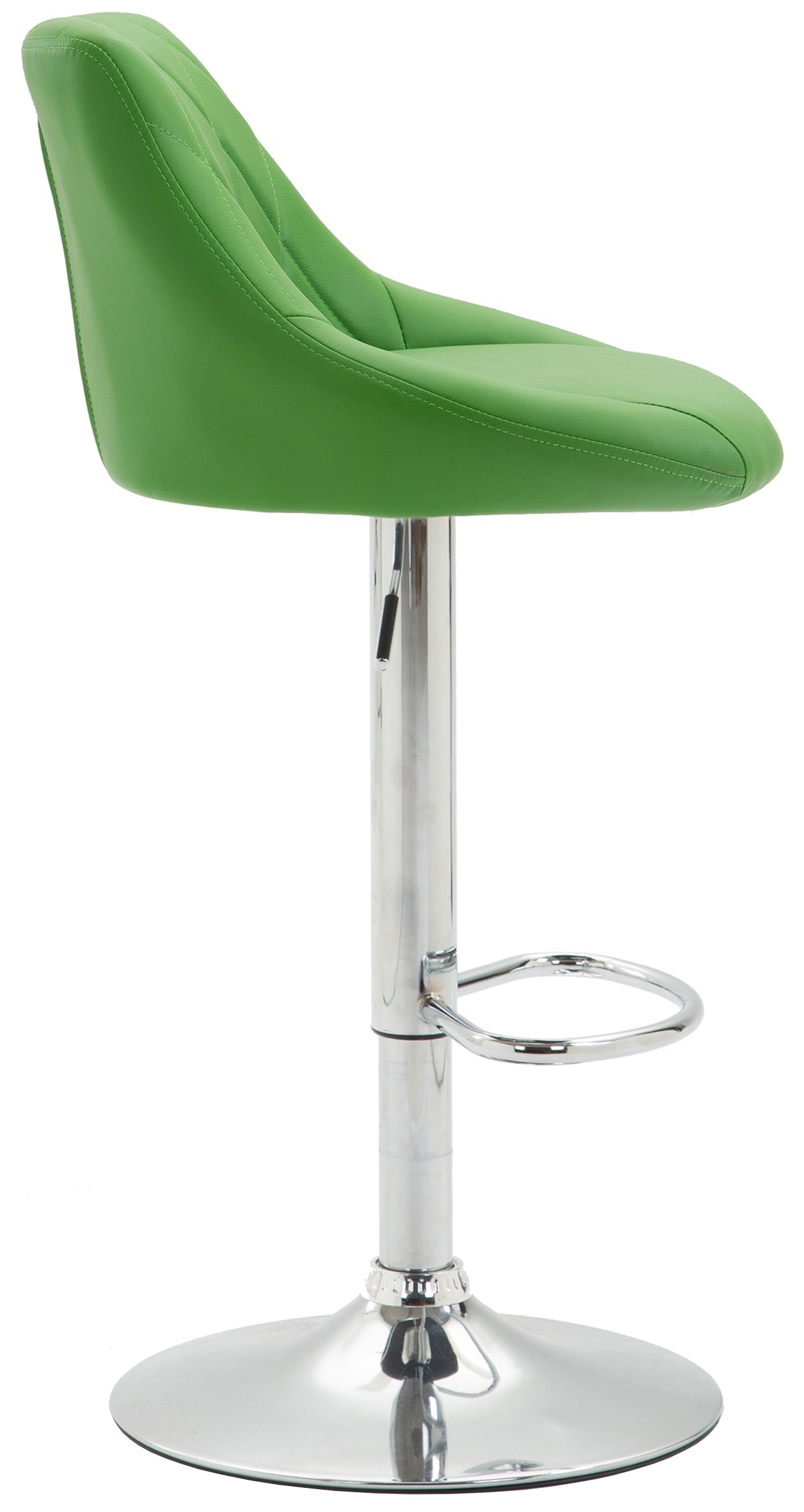 Tabouret de bar Lazio en similicuir avec pied en métal Vert Chrome