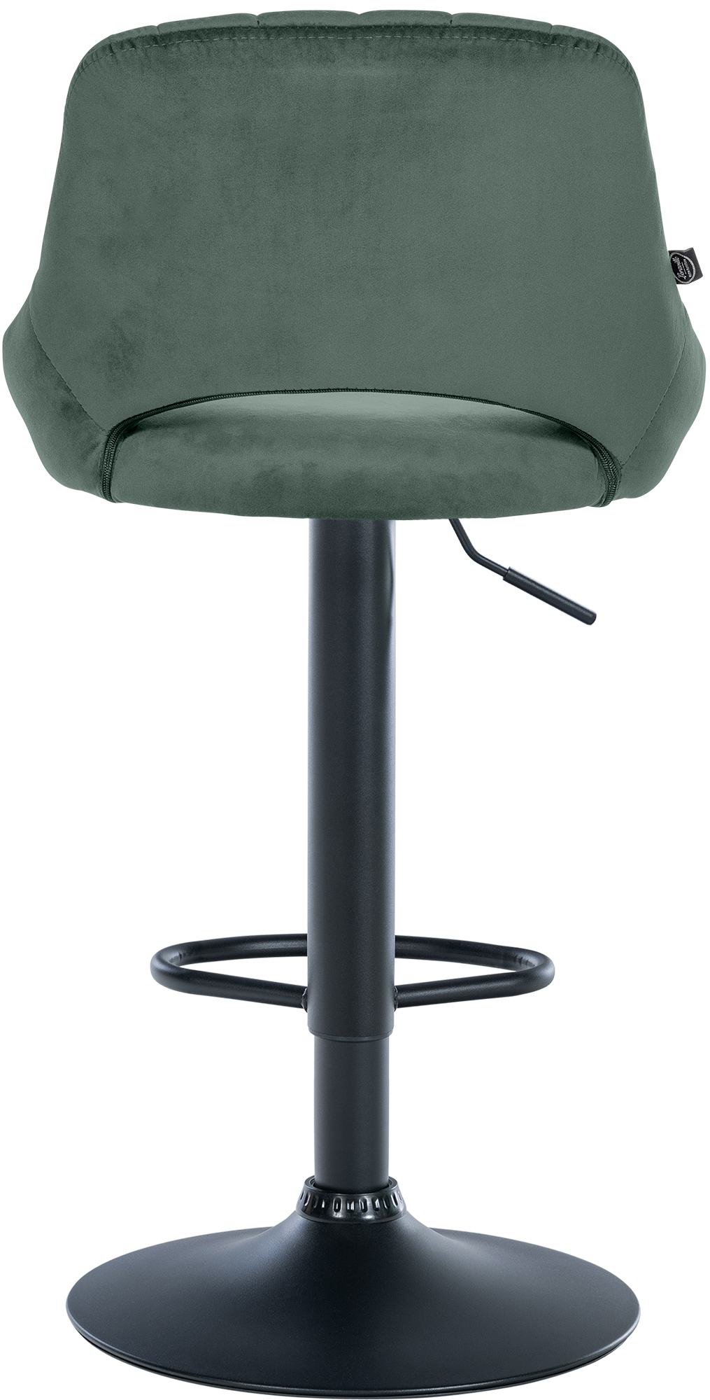 Tabouret de bar Milet velours Vert Noir