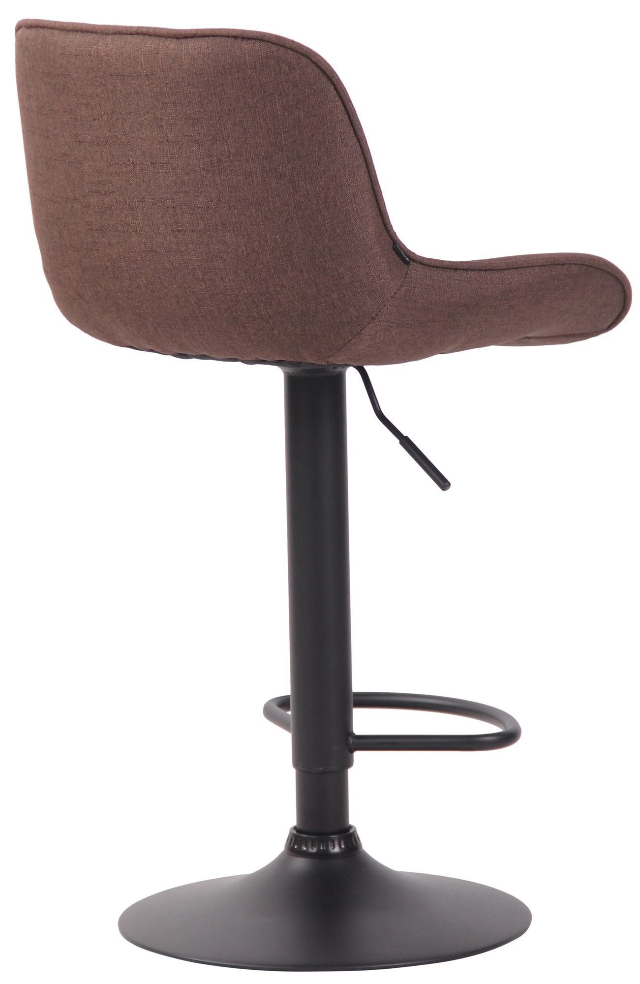 Tabouret de bar Lentini en Tissu avec Piètement trompette en Métal Marron Noir