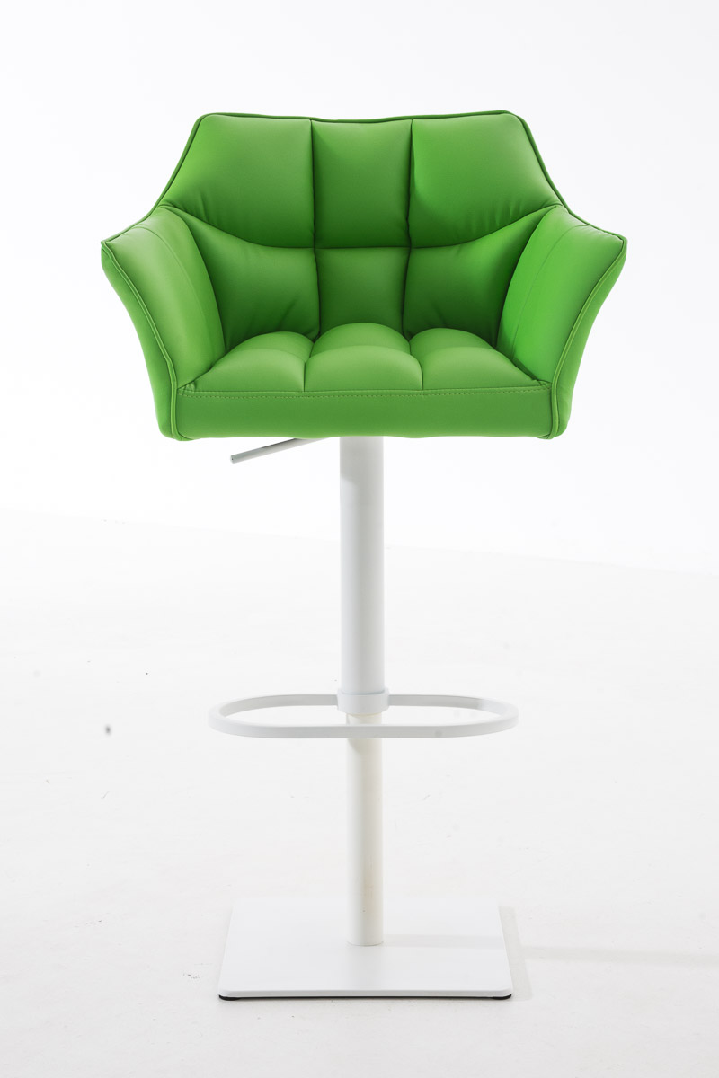 Tabouret de bar Damaso en similicuir Vert Blanc