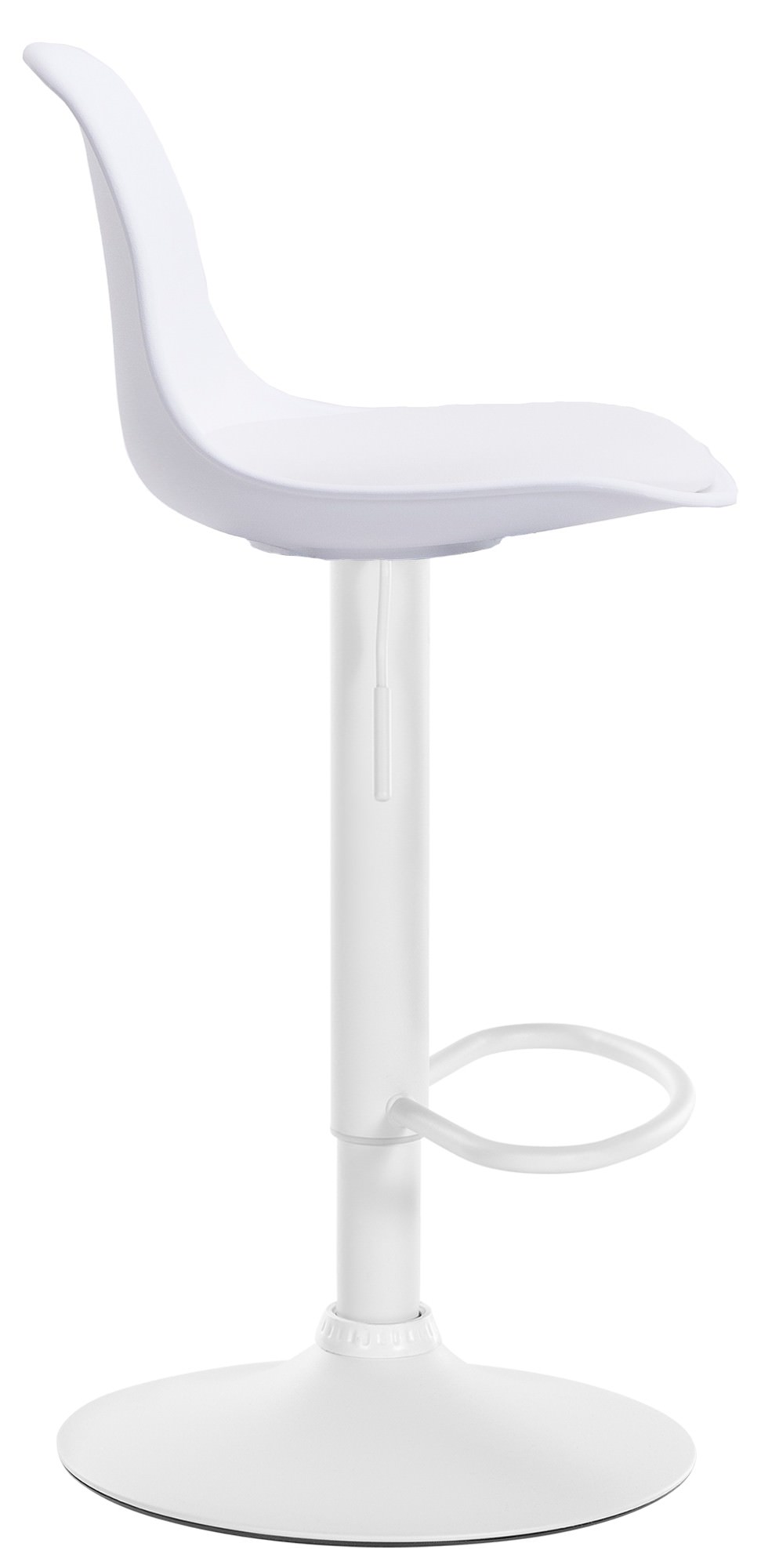 Tabouret de bar Kiel Similicuir et coque en plastique Blanc Blanc