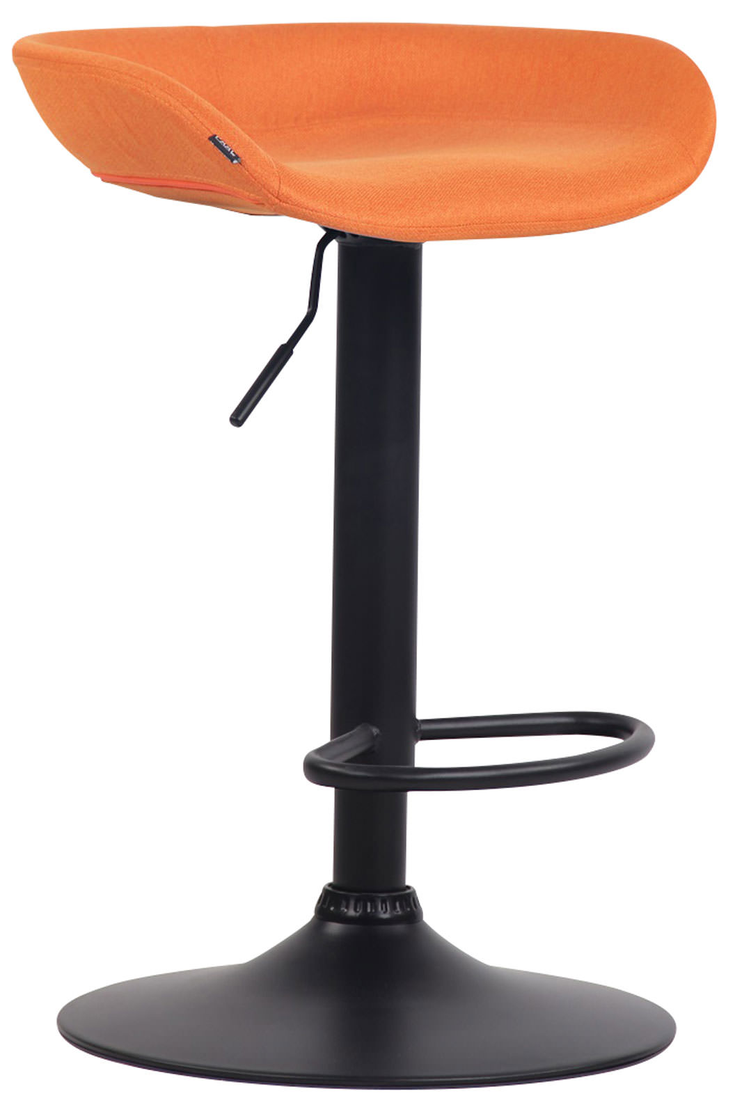 Tabouret de bar Anaheim en Tissu avec Pied en Métal Orange Noir