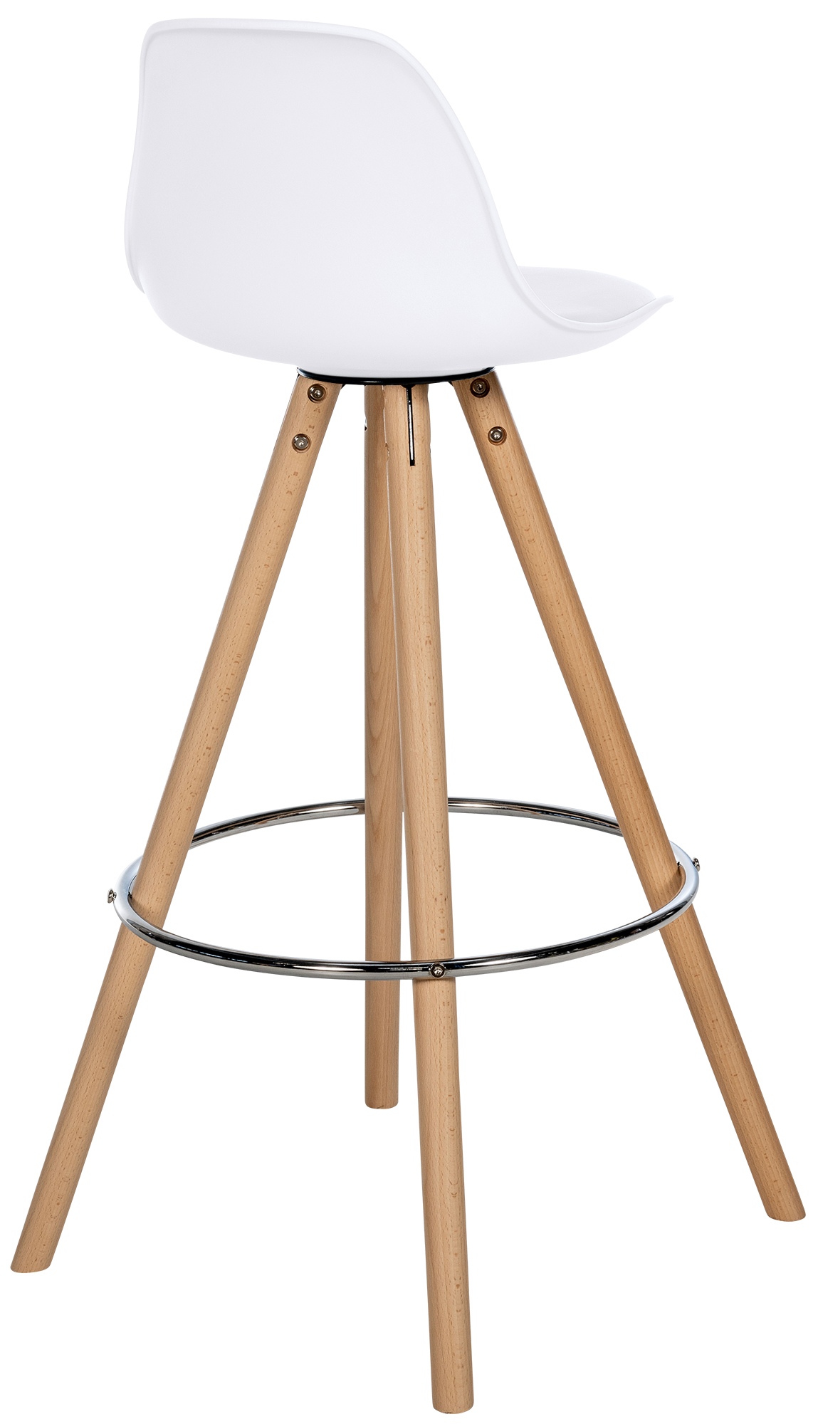 Tabouret de bar Corbin similicuir rond Blanc Nature