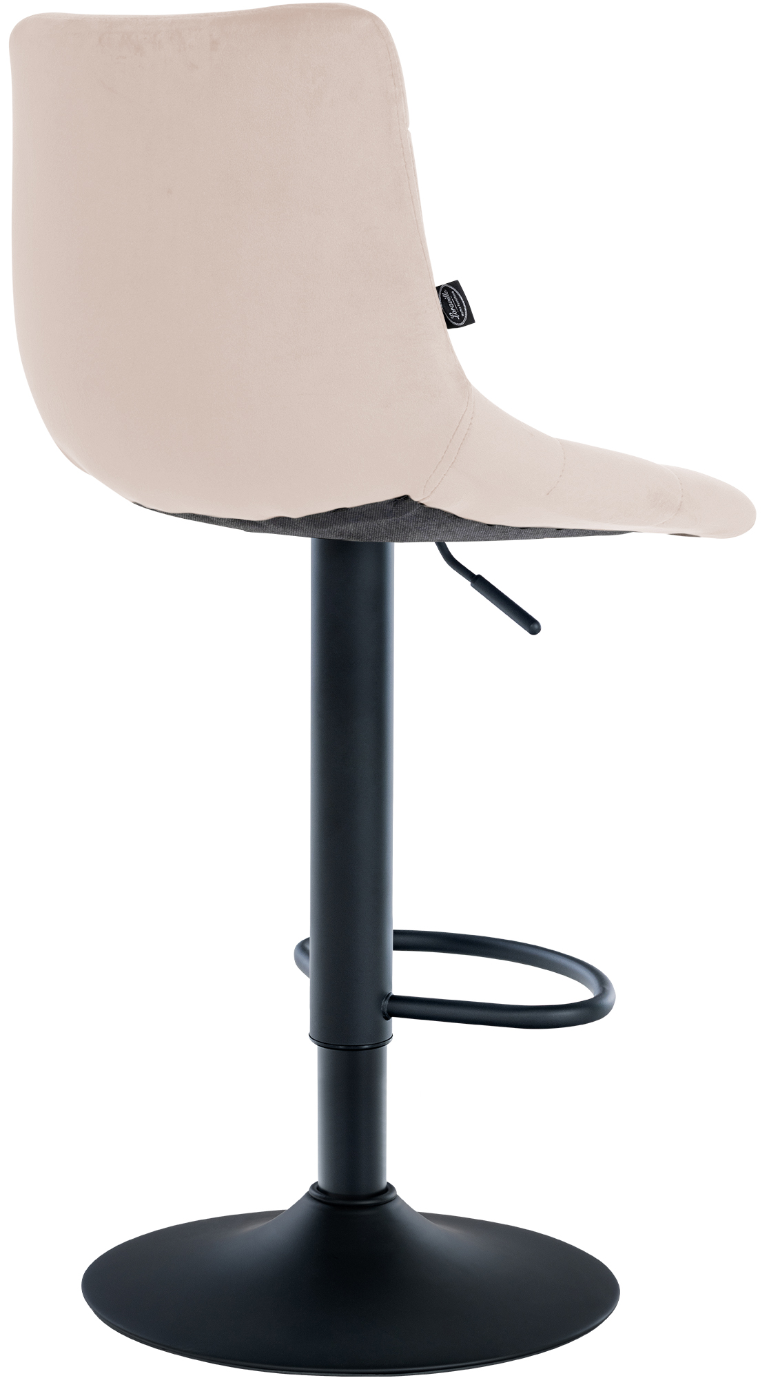 Tabouret de bar Jerry velours Beige Noir