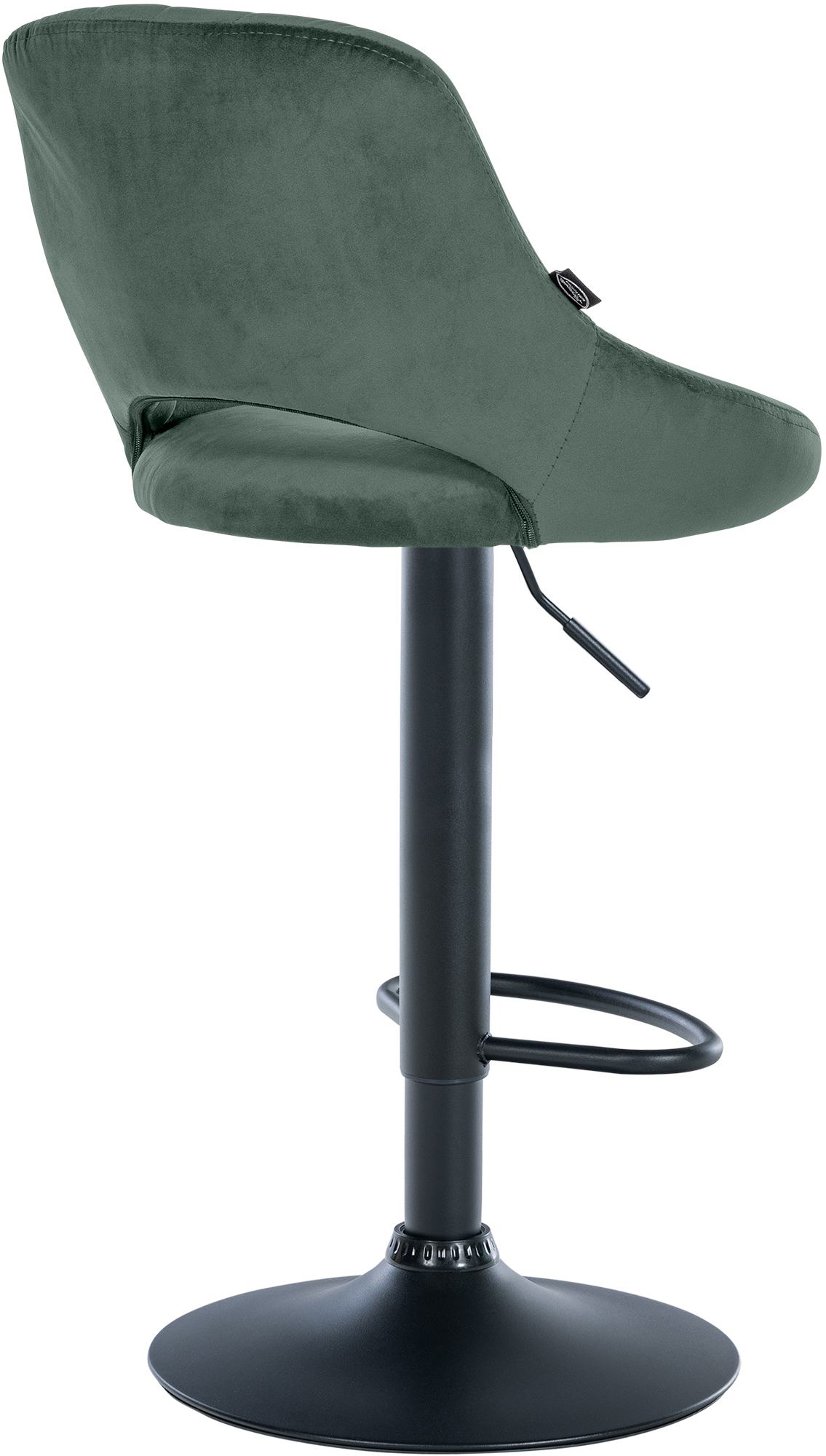 Tabouret de bar Milet velours Vert Noir