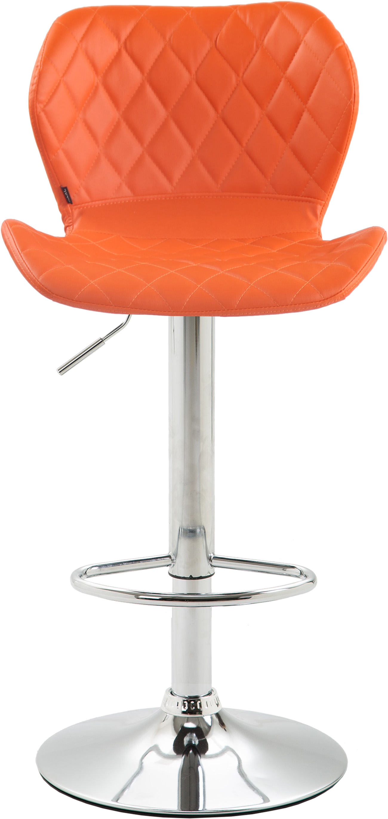 Lot de 2 Tabourets de bar Cork en similicuir Orange Chrome