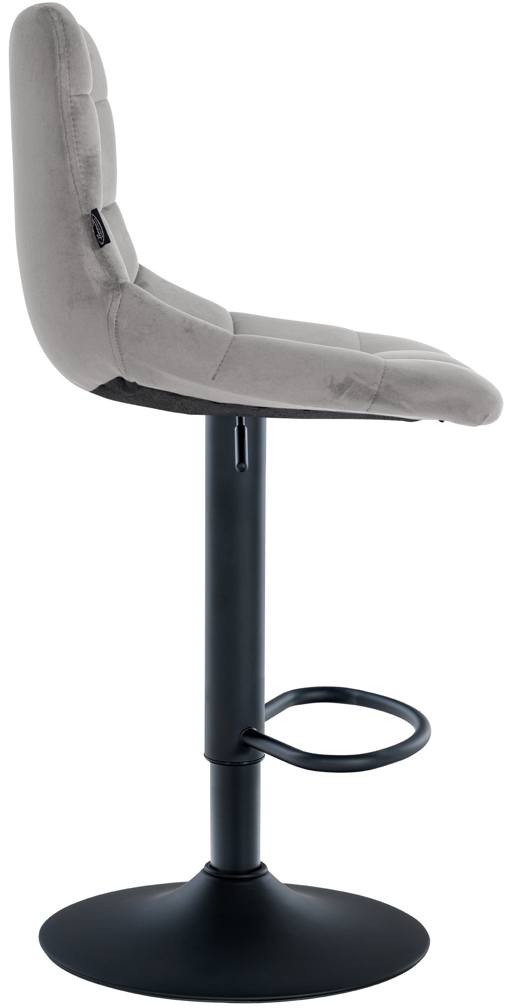 Tabouret de bar Jerry velours Gris Noir