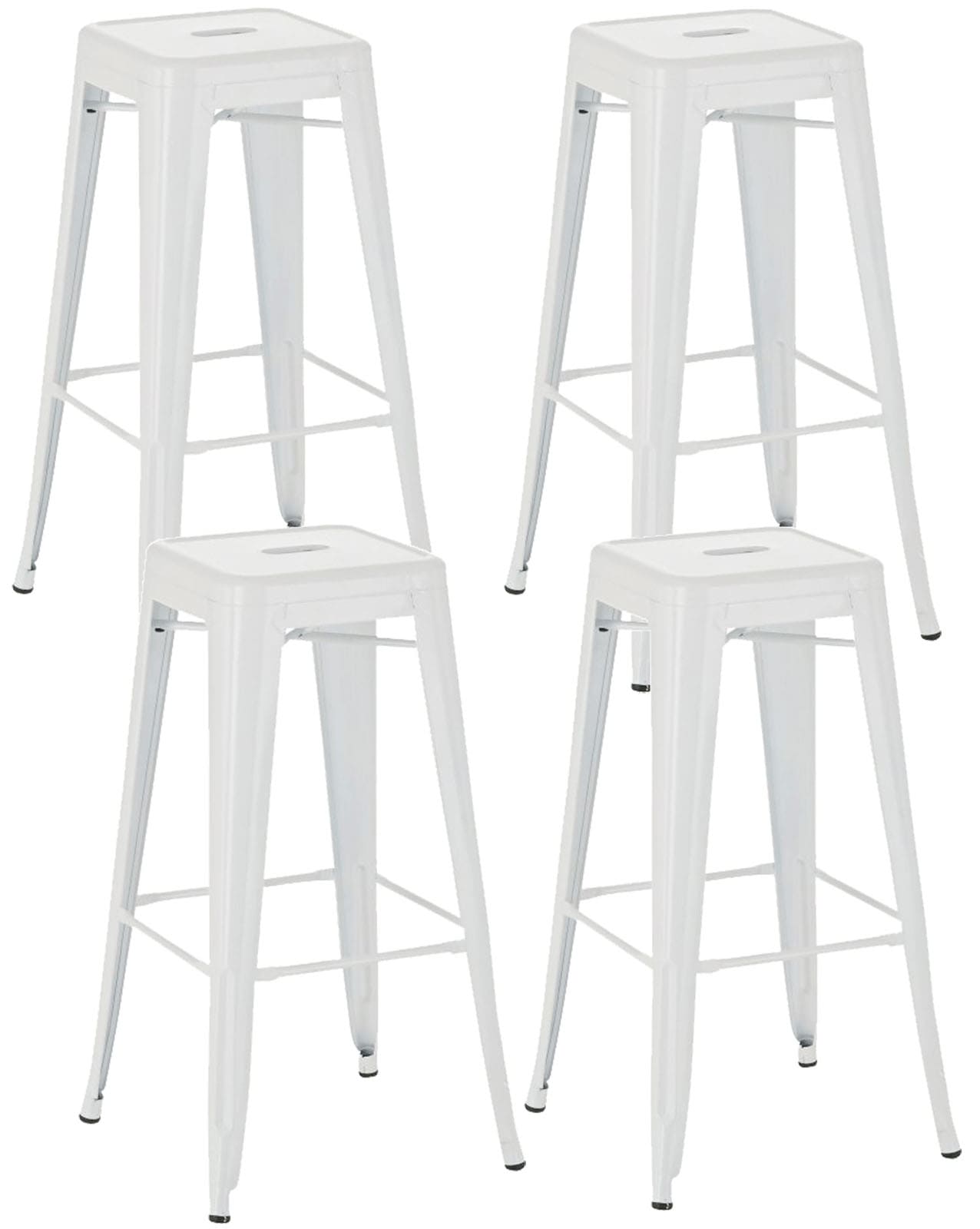 Lot de 4 tabourets de bar en métal empilables Joshua Blanc