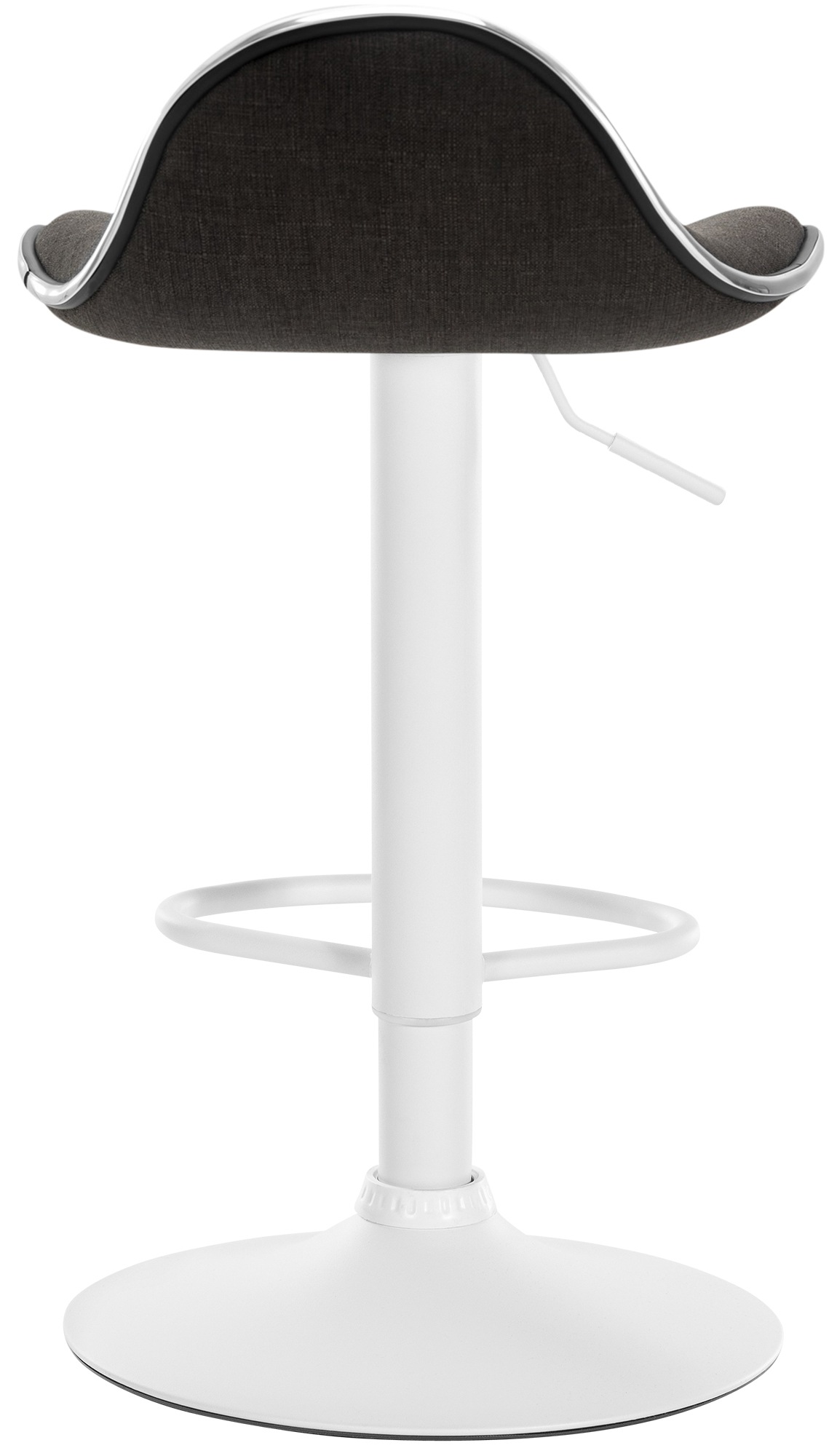 Tabouret de bar Shanghai tissu avec pied en métal Gris foncé Blanc