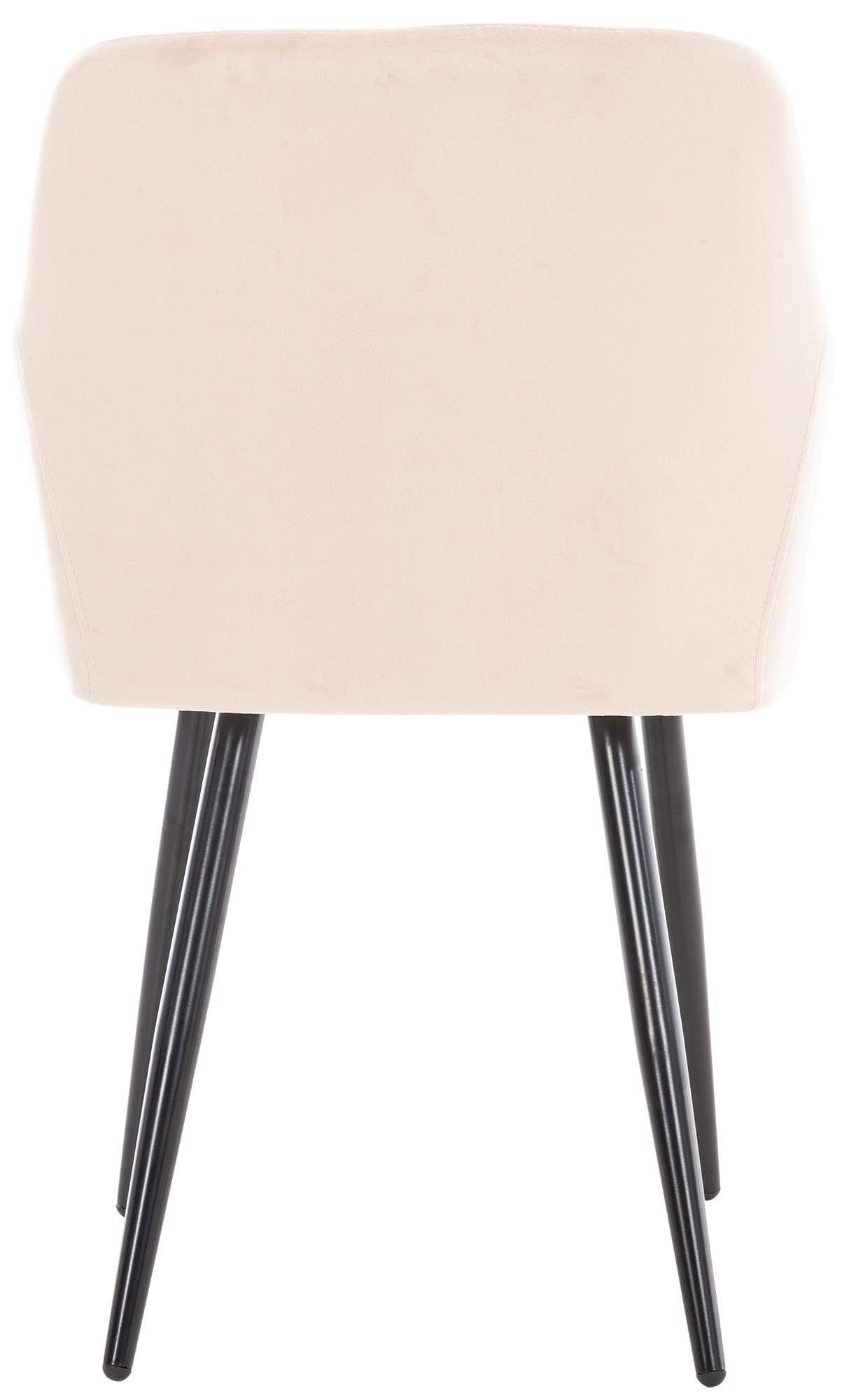 Lot de 4 chaises de salle à manger Shila avec Piètement en Métal noir Beige Velours