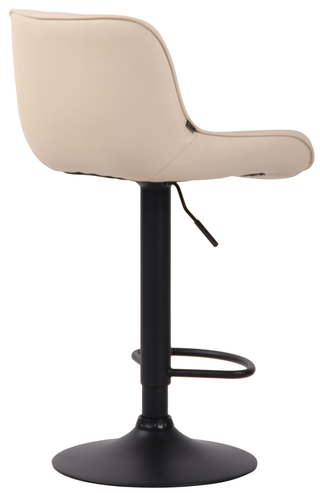 Tabouret de bar Lentini en Similicuir avec Piètement trompette en Métal Crème Noir