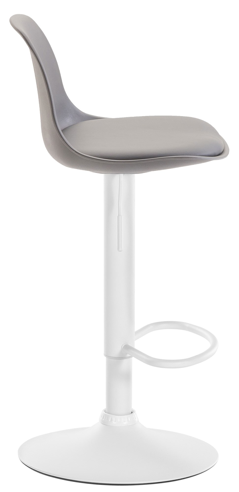 Tabouret de bar Kiel Similicuir et coque en plastique Gris Blanc