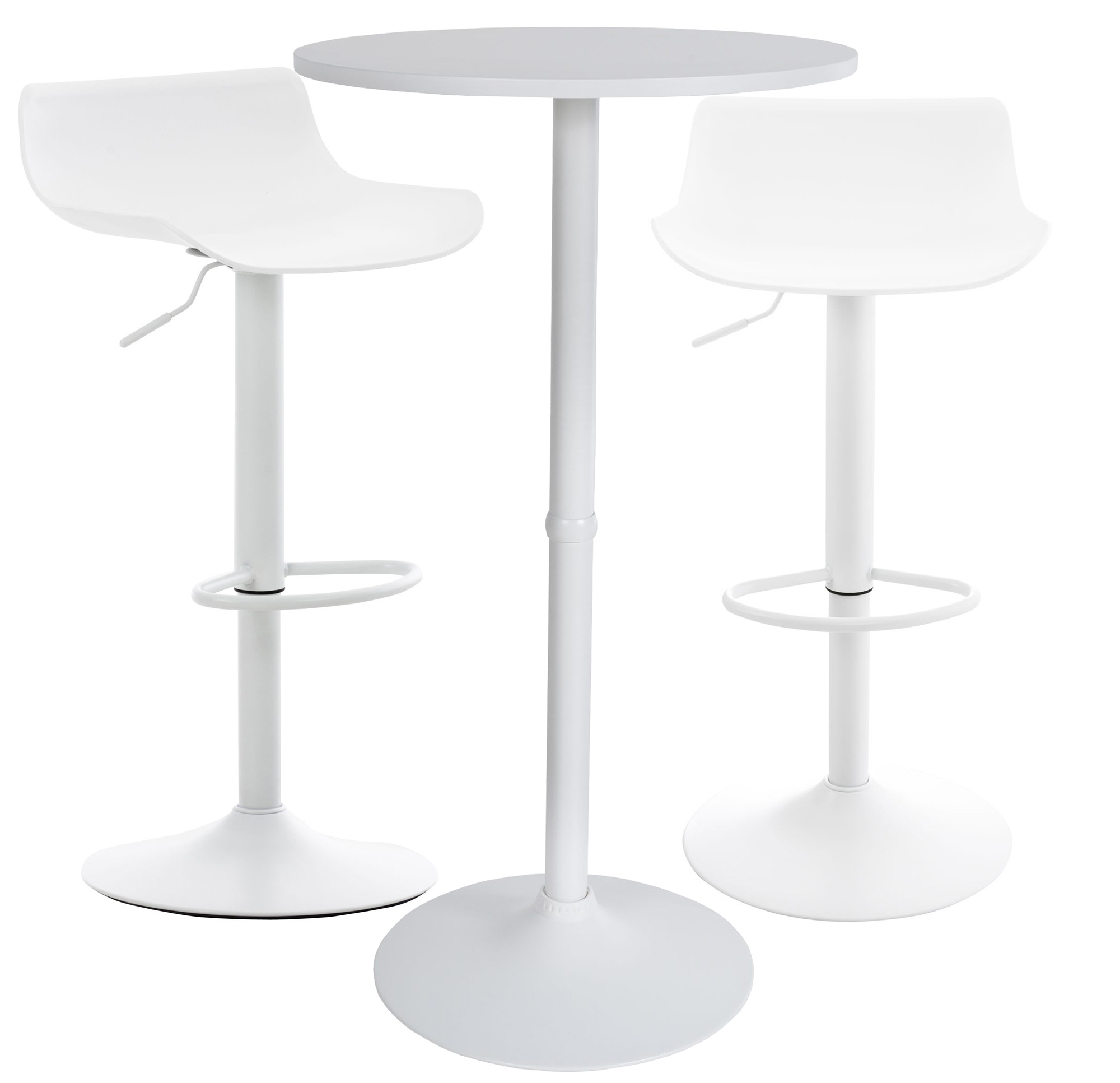 Set de 2 tables de bar Fernie Blanc