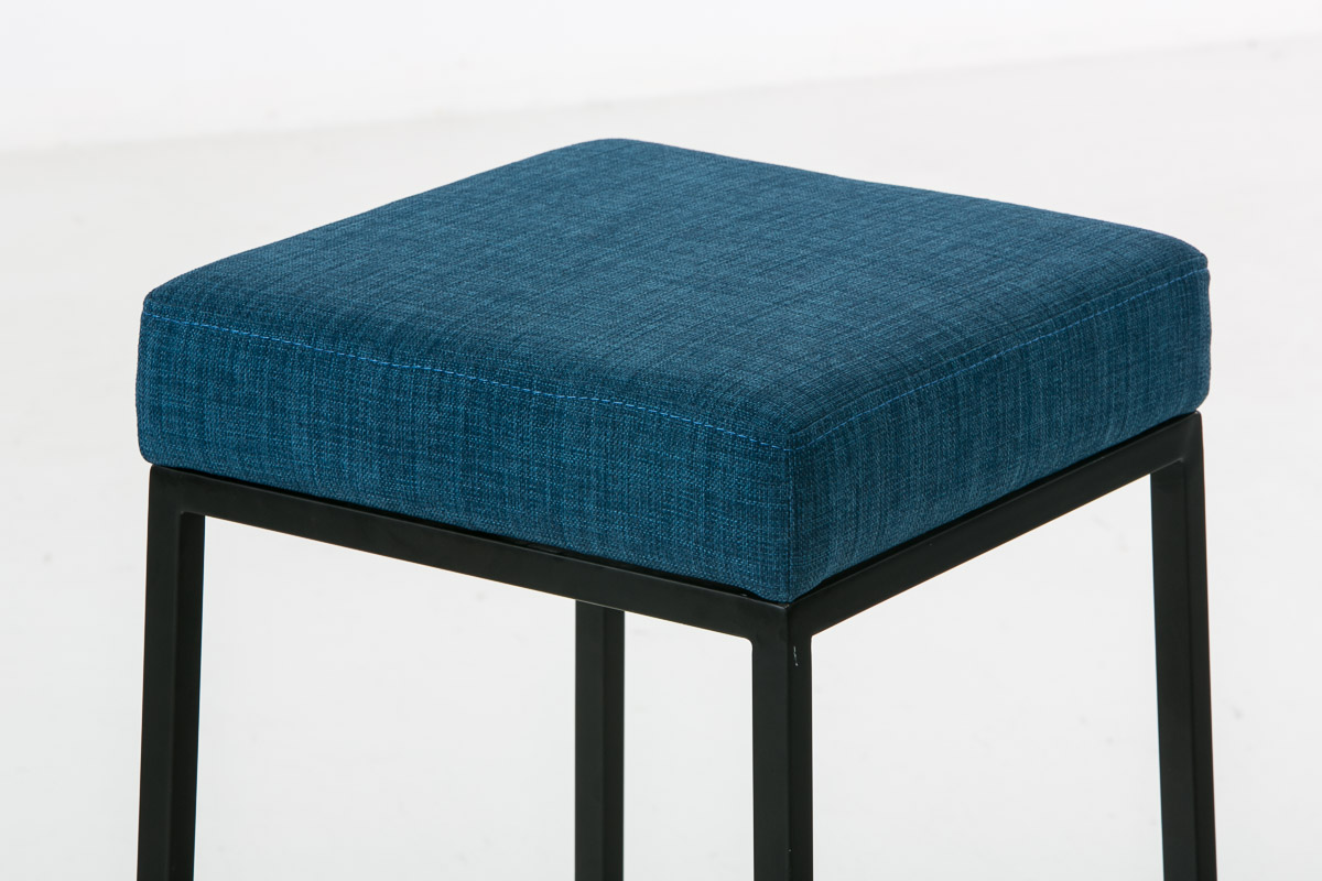 Tabouret de bar Montréal 80 Tissu Bleu Noir