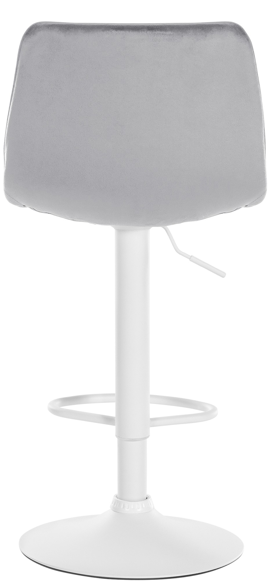 Tabouret de bar Lex en Velours Pied trompette en Métal Gris Blanc