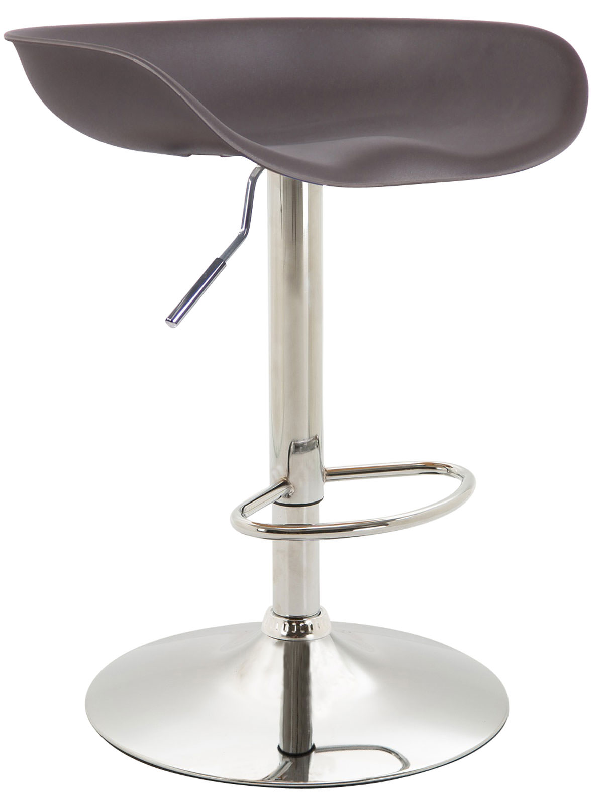 Tabouret de bar Anaheim avec assise en plastique et Pied Trompette Café Chrome