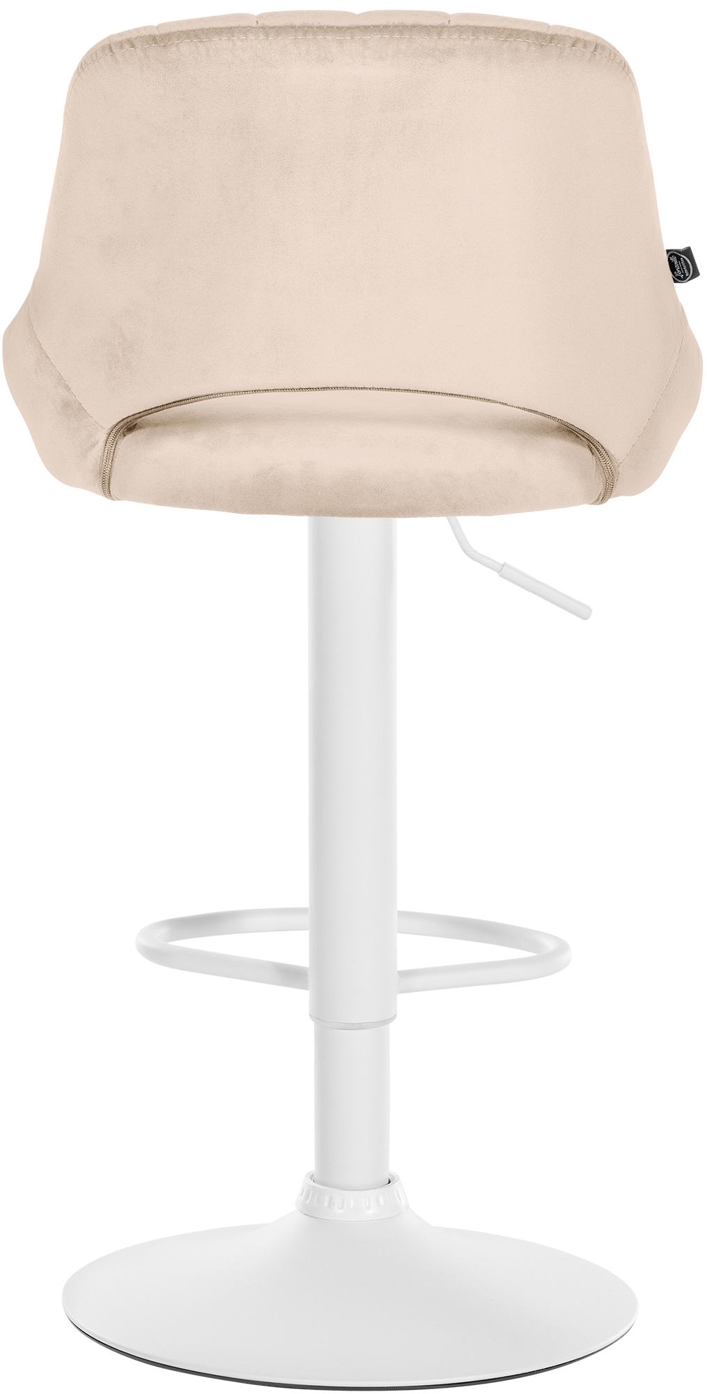 Tabouret de bar Milet velours Crème Blanc