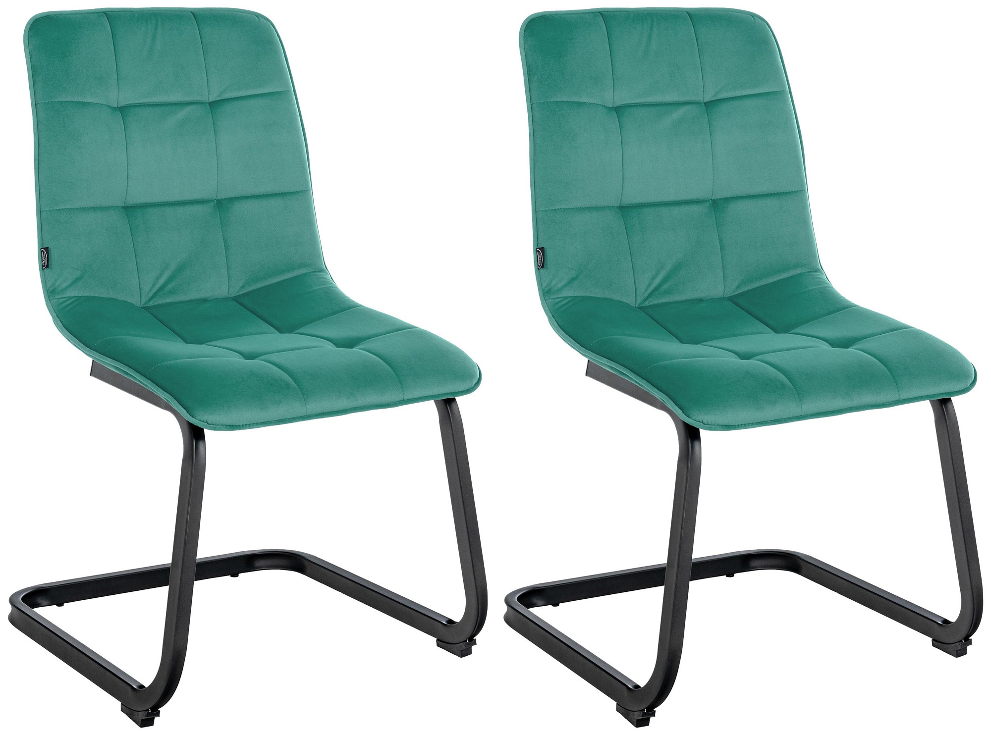 Lot de 2 chaises de salle à manger Vermont velours Vert