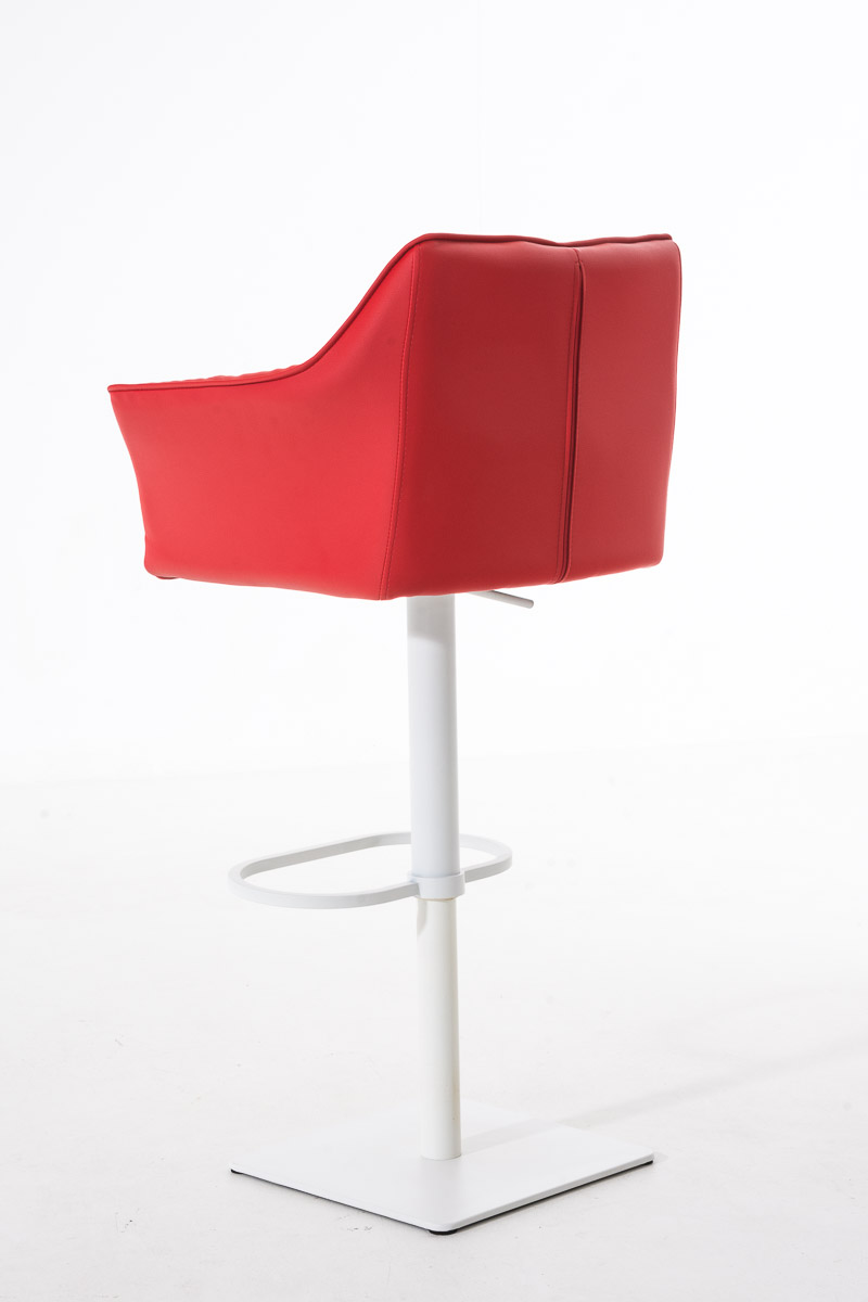 Tabouret de bar Damaso en similicuir Rouge Blanc