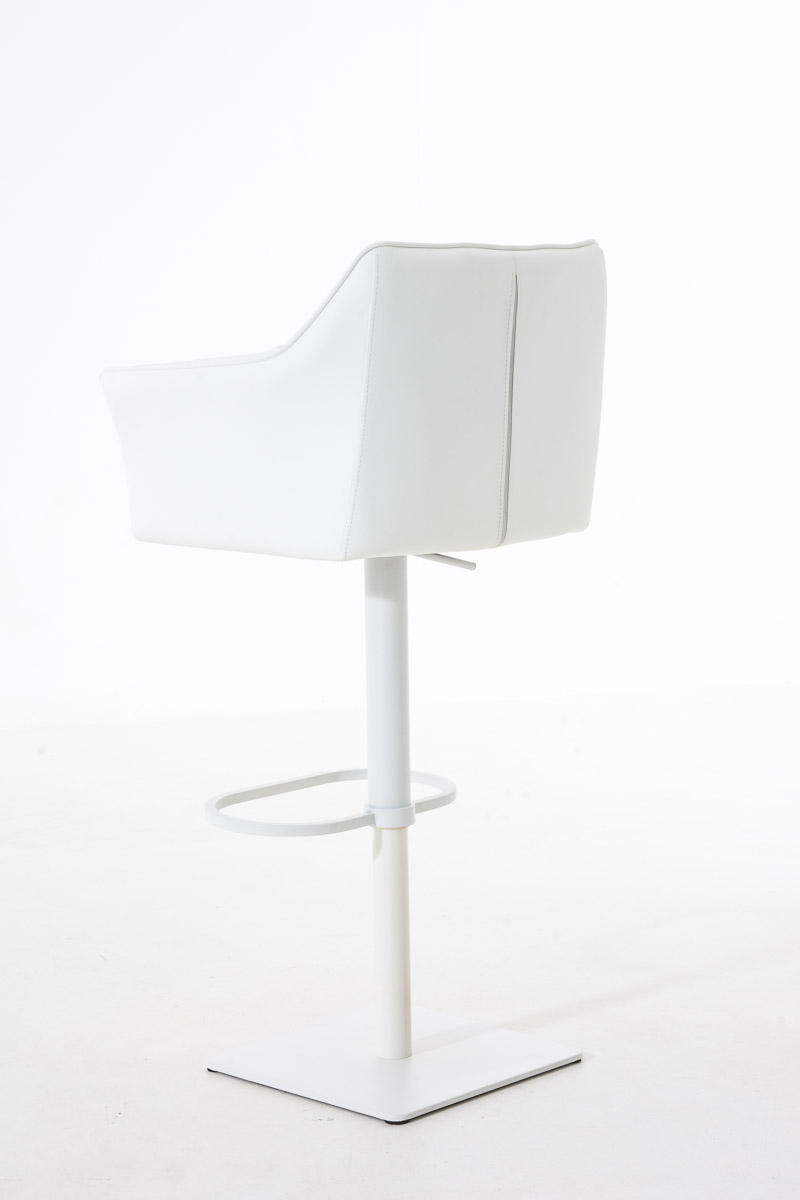 Tabouret de bar Damaso en similicuir Blanc Blanc