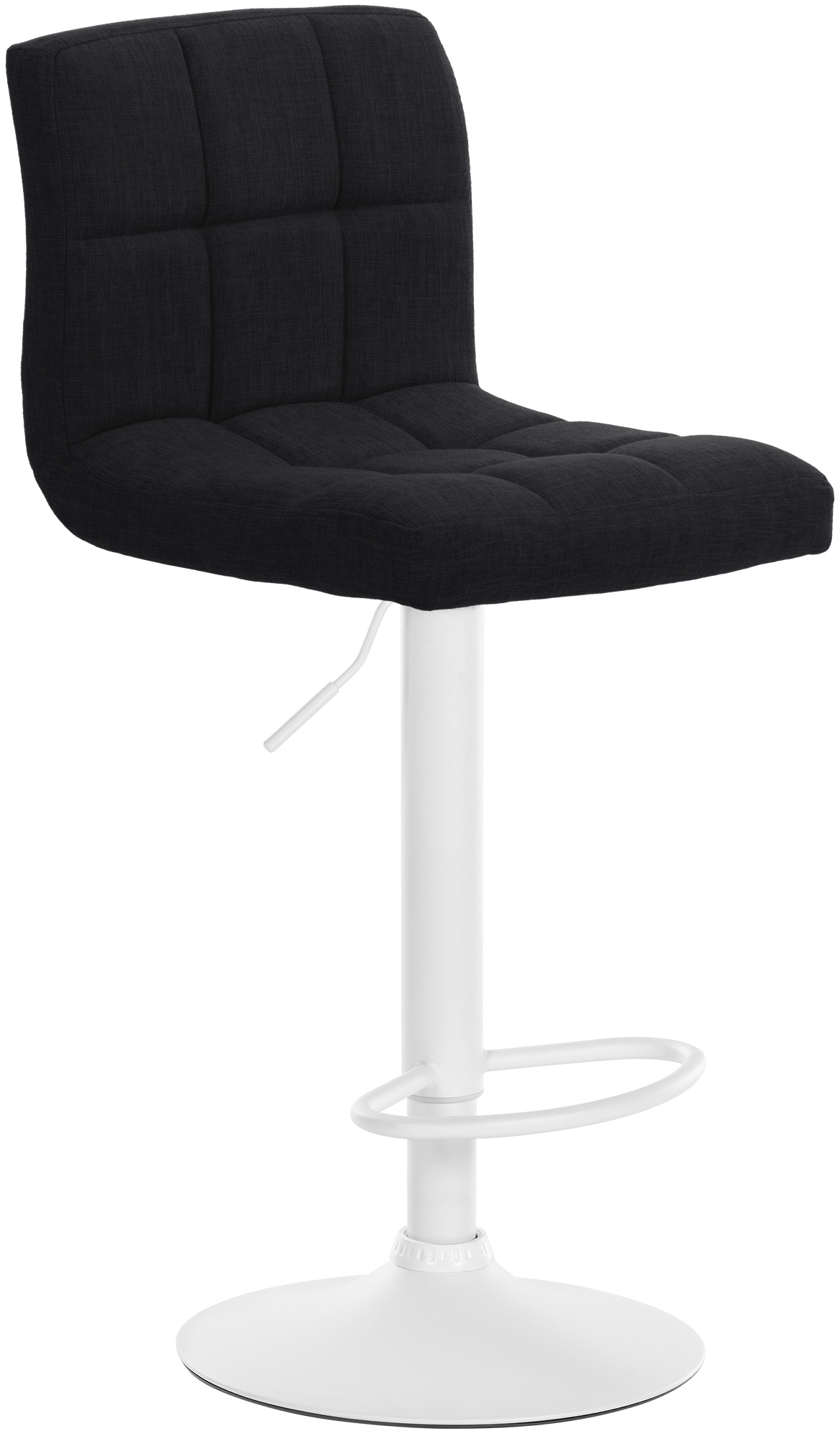 Lot de 2 tabourets de bar Calma tissu Métal blanc mat Noir