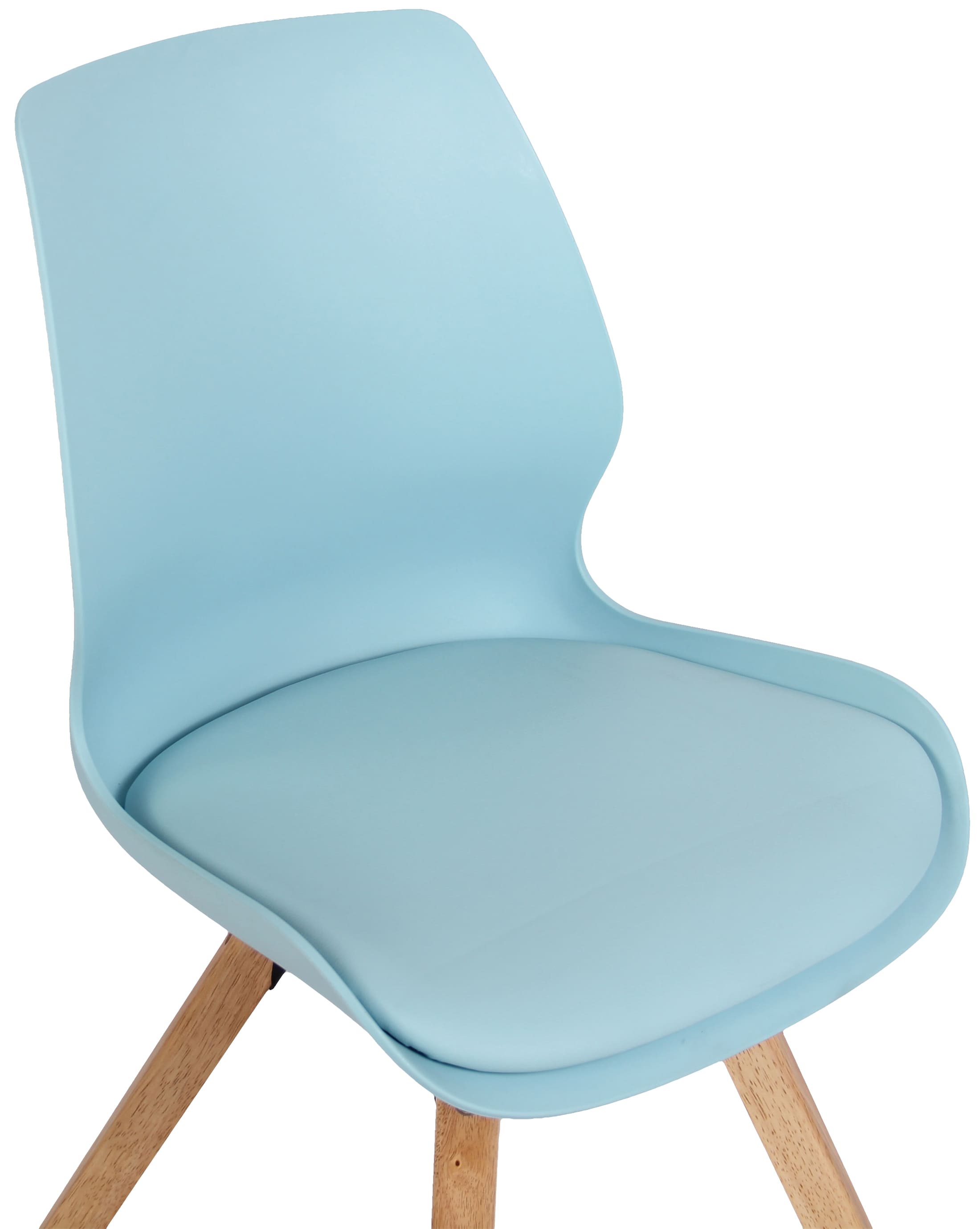 Chaise de salle à manger Luna avec pieds en bois Bleu Plastique