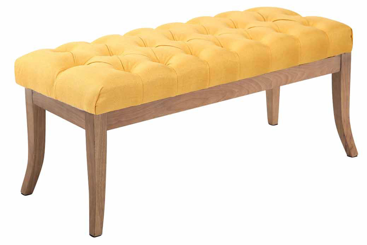 Banc Ramses tissu pieds antique clair Jaune 100 cm