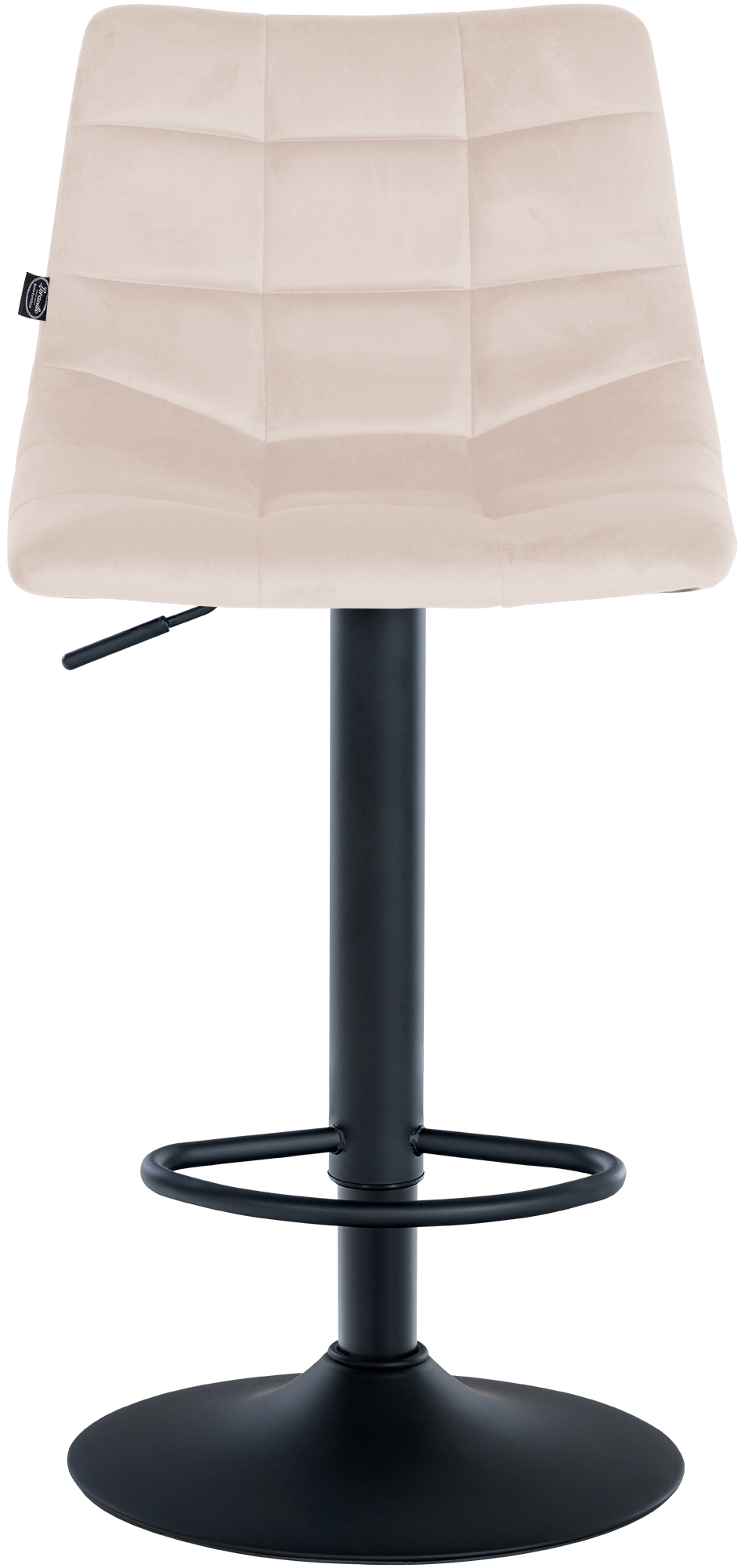 Tabouret de bar Jerry velours Beige Noir