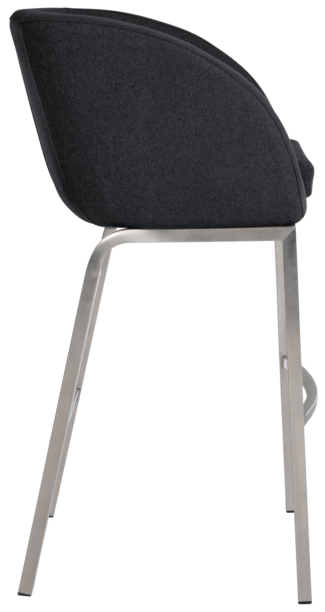 Tabouret de bar Rockhill feutre Anthracite Acier inoxydable