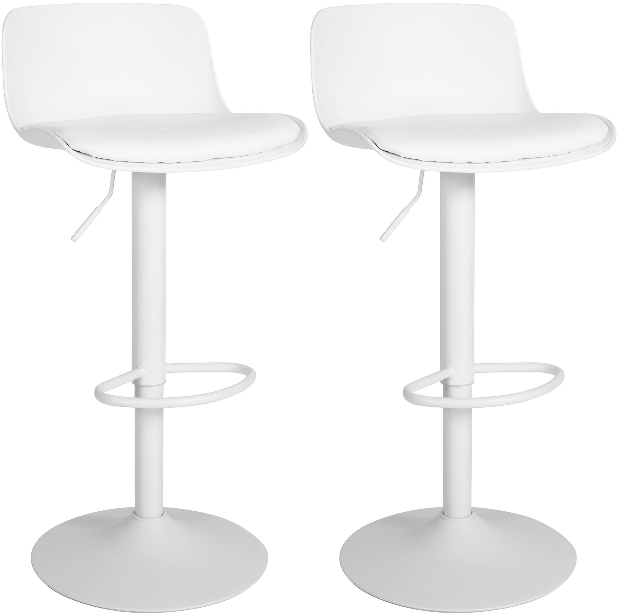 Lot de 2 tabourets de bar Almada en similicuir Blanc