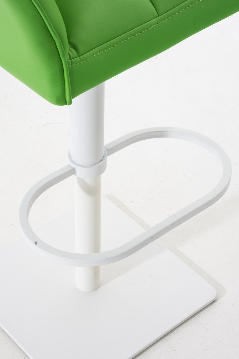 Tabouret de bar Damaso en similicuir Vert Blanc