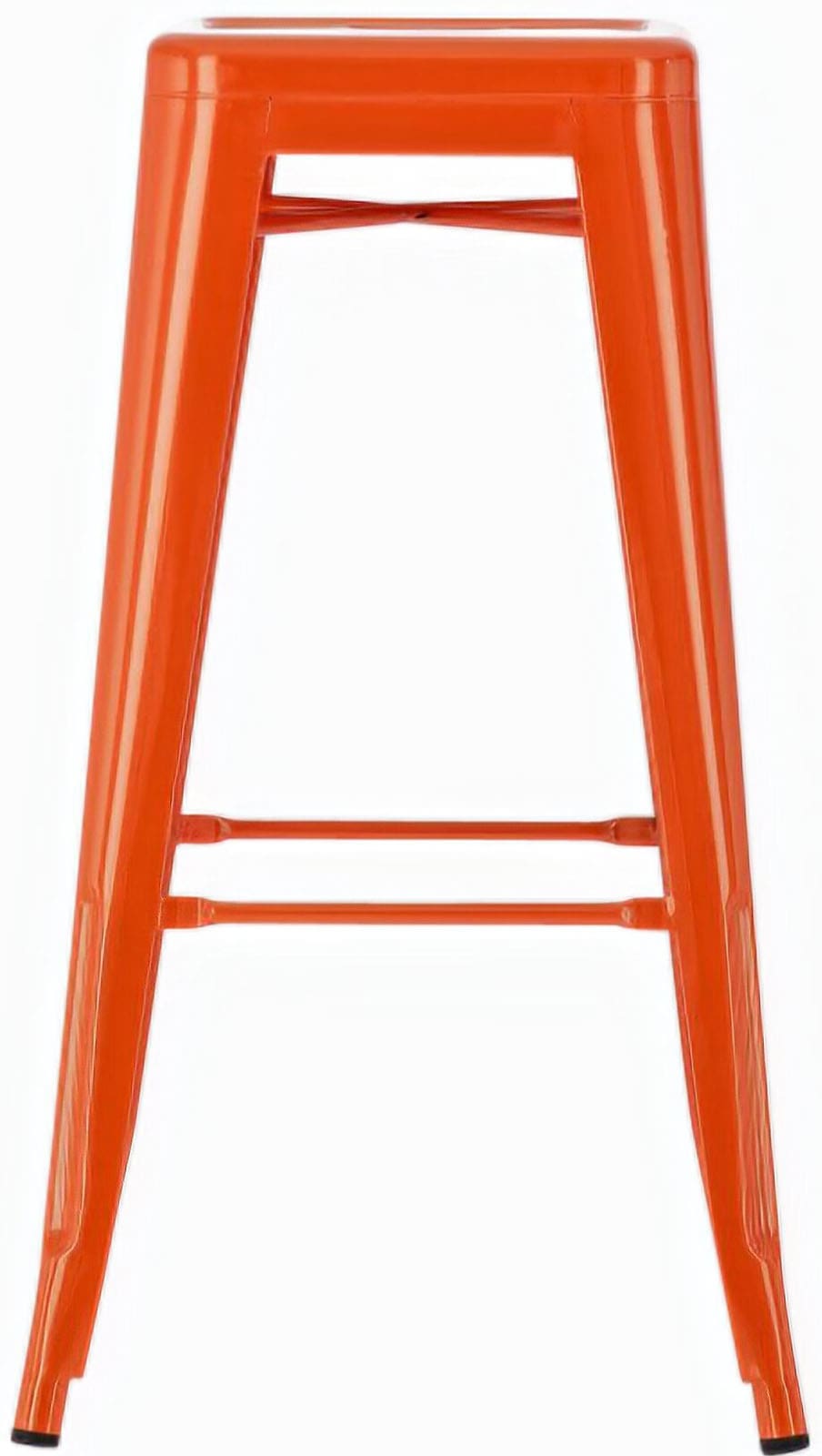 Lot de 4 tabourets de bar en métal empilables Joshua Orange