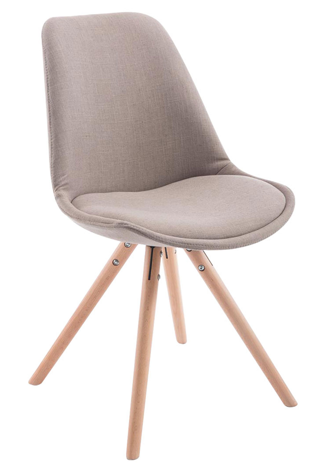 Chaise Toulouse tissu pieds ronds Taupe Nature