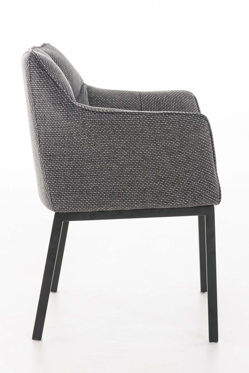 Chaise de salle à manger Octavia tissu Gris titane Noir