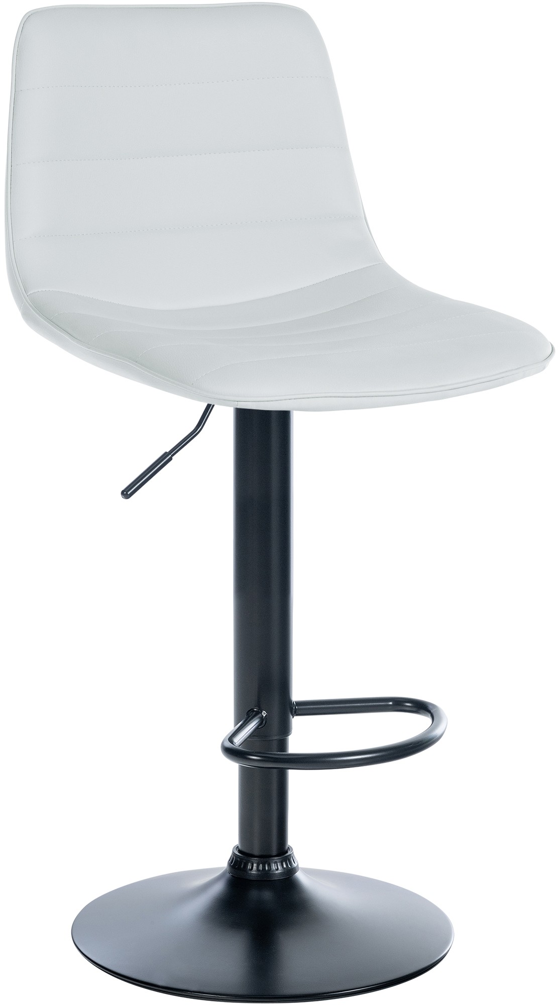 Tabouret de bar Lex en Similicuir Pied trompette en Métal Blanc Noir