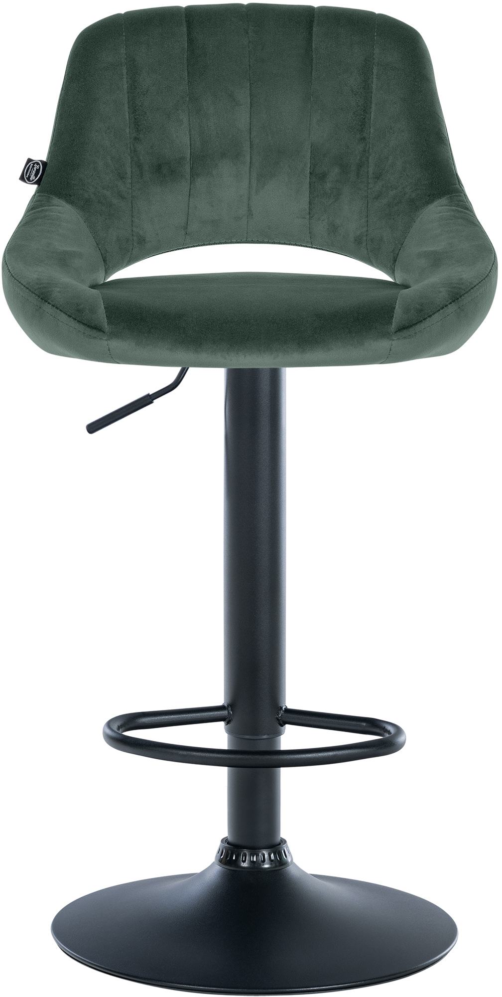 Tabouret de bar Milet velours Vert Noir