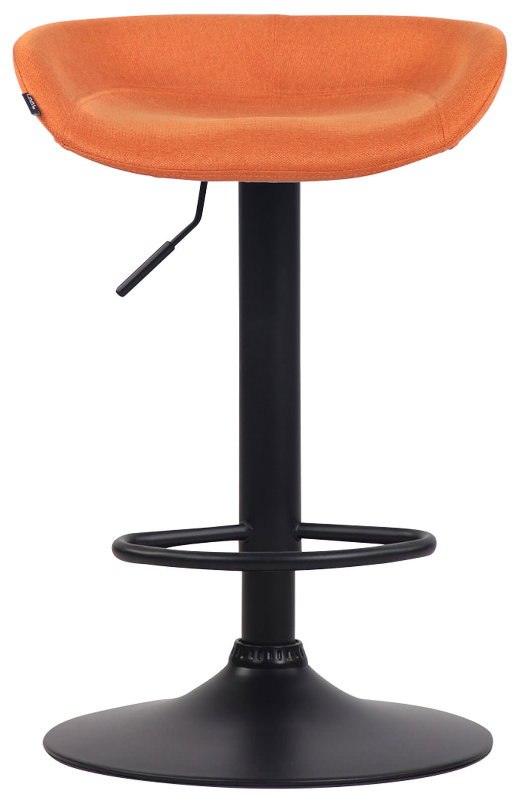 Tabouret de bar Anaheim en Tissu avec Pied en Métal Orange Noir