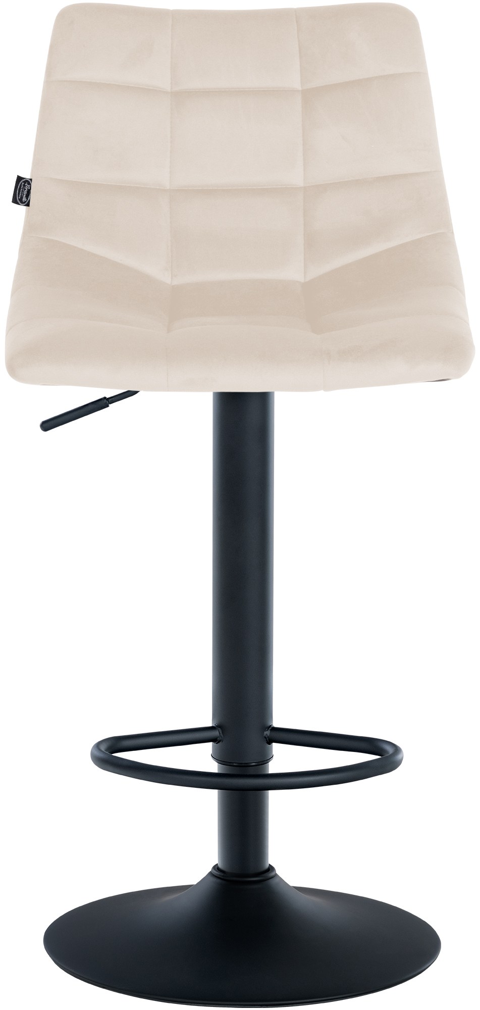 Tabouret de bar Jerry velours Crème Noir