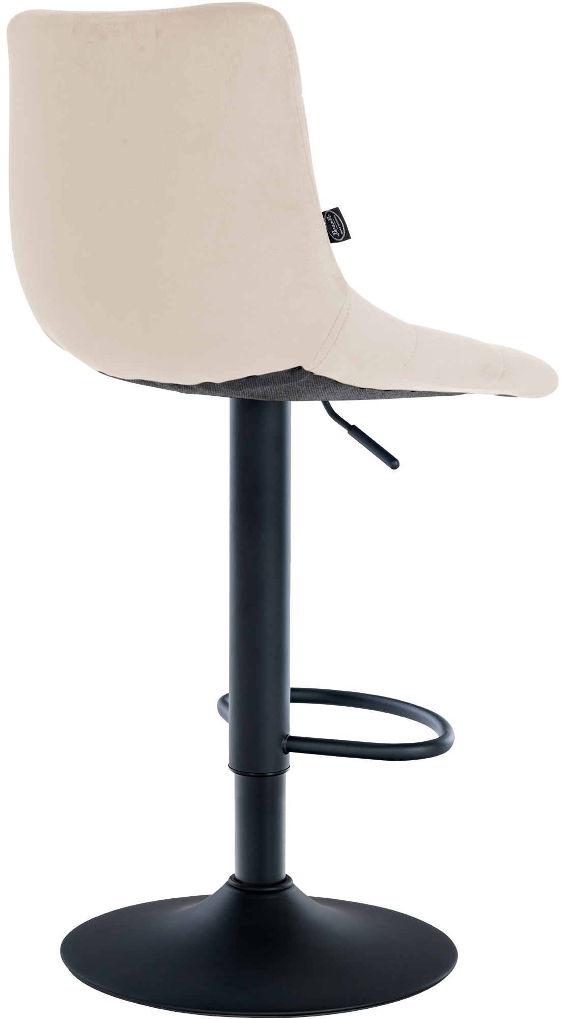 Tabouret de bar Jerry velours Crème Noir