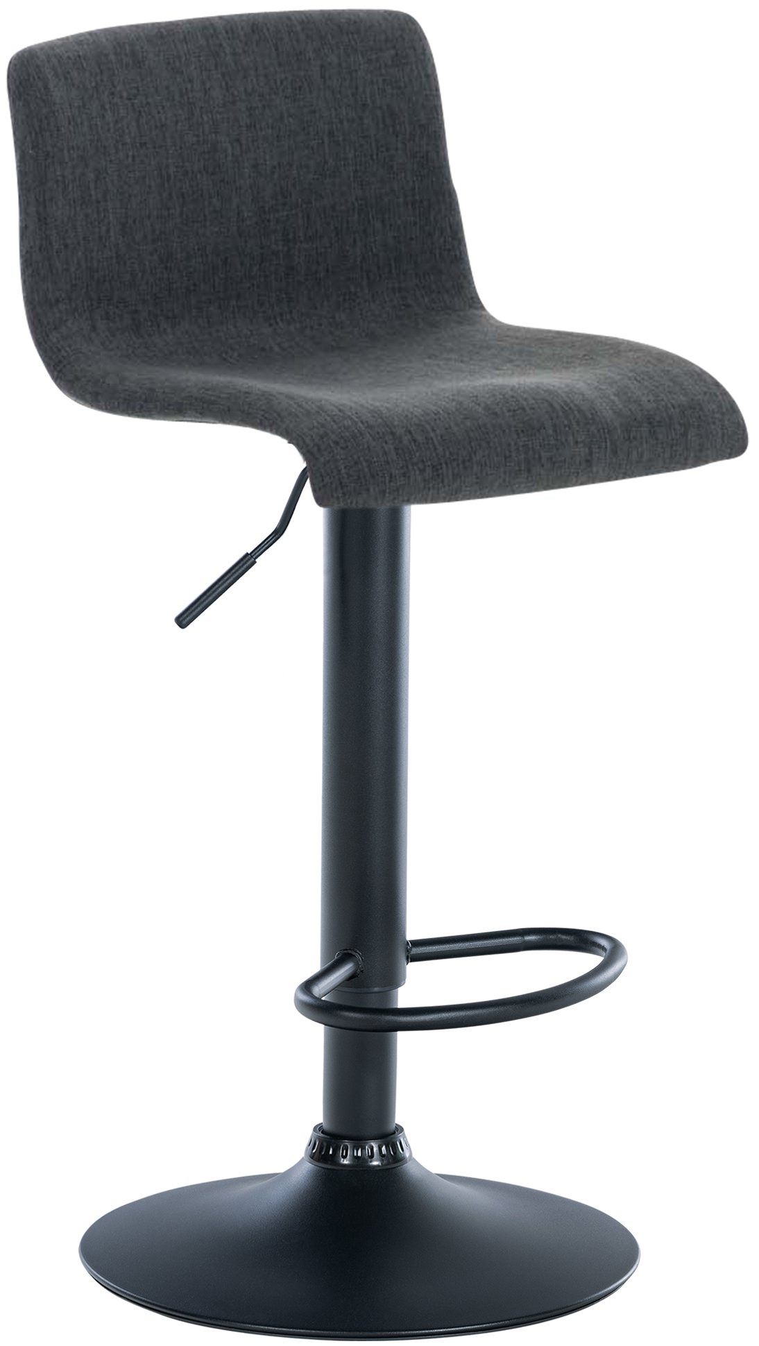 Tabouret de bar Hover Assise en Tissu Piètement Métal chromé Métal noir mat Gris foncé