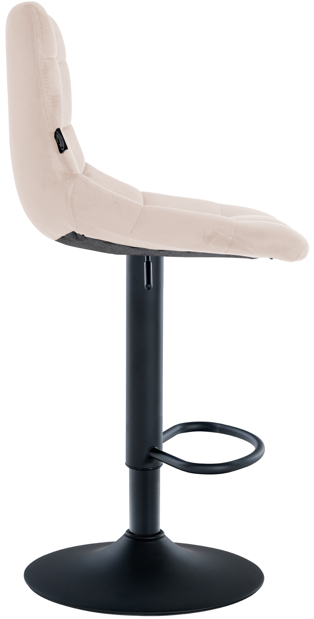 Tabouret de bar Jerry velours Beige Noir