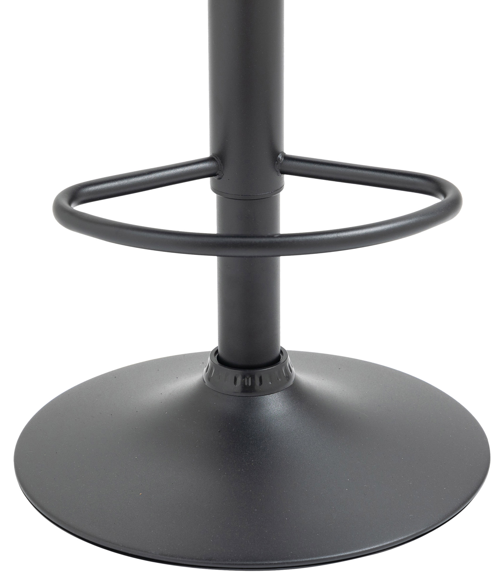 Tabouret de bar Braga Velours avec pied en métal réglable et pivotant Crème Noir